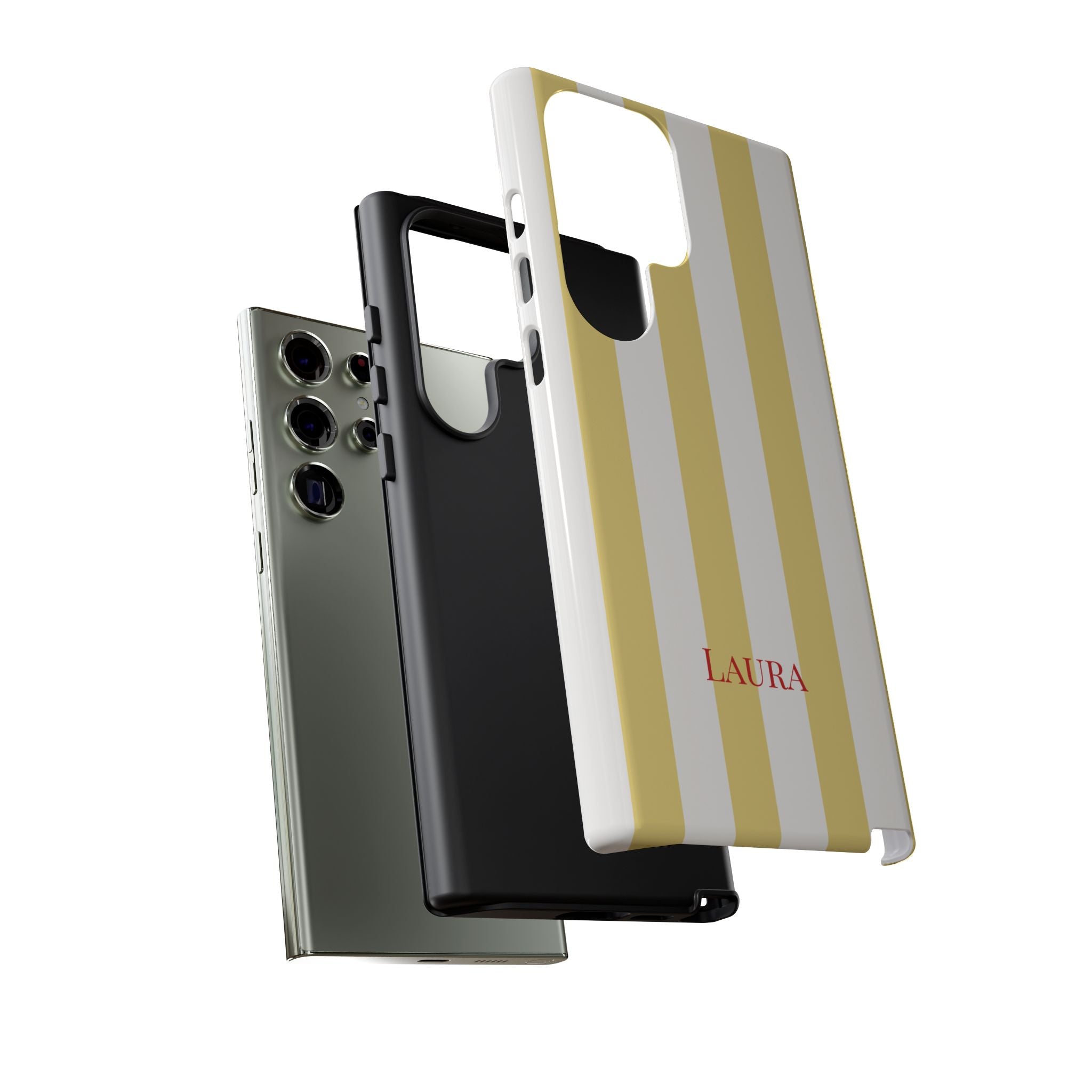 YELLOW STRIPES – Personalisierte Handyhülle mit Dual-Layer-Schutz