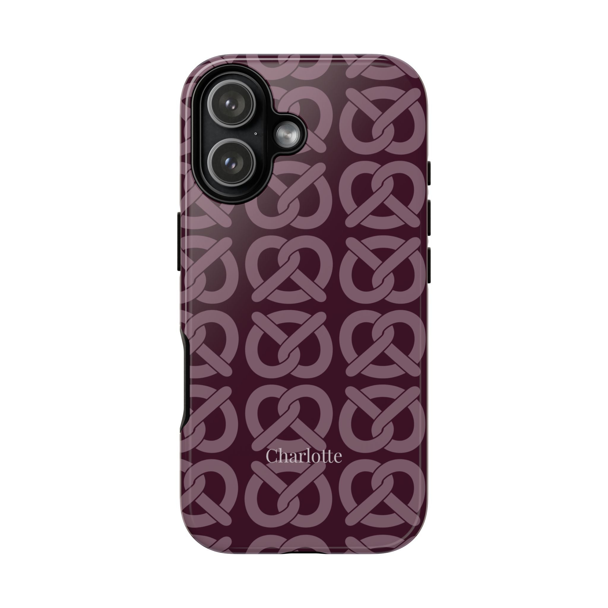 BREZN MONOGRAMM AUBERGINE – Personalisierte Handyhülle mit Dual-Layer-Schutz