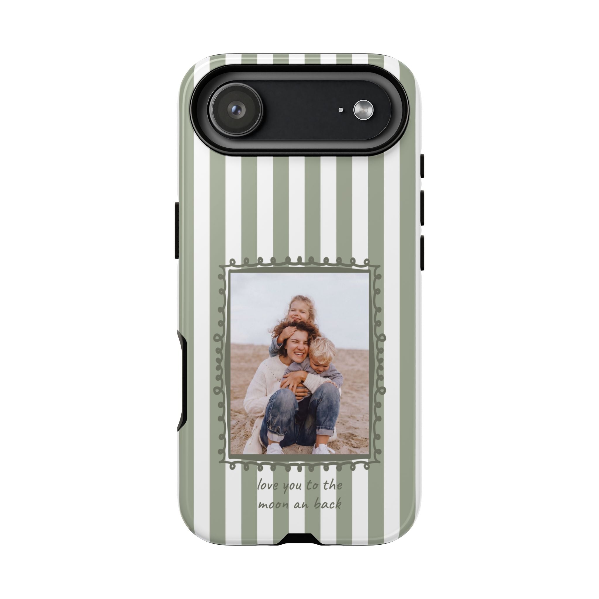 SALBEI STRIPES PHOTO FRAME – Personalisierte Foto Handyhülle mit Dual-Layer-Schutz
