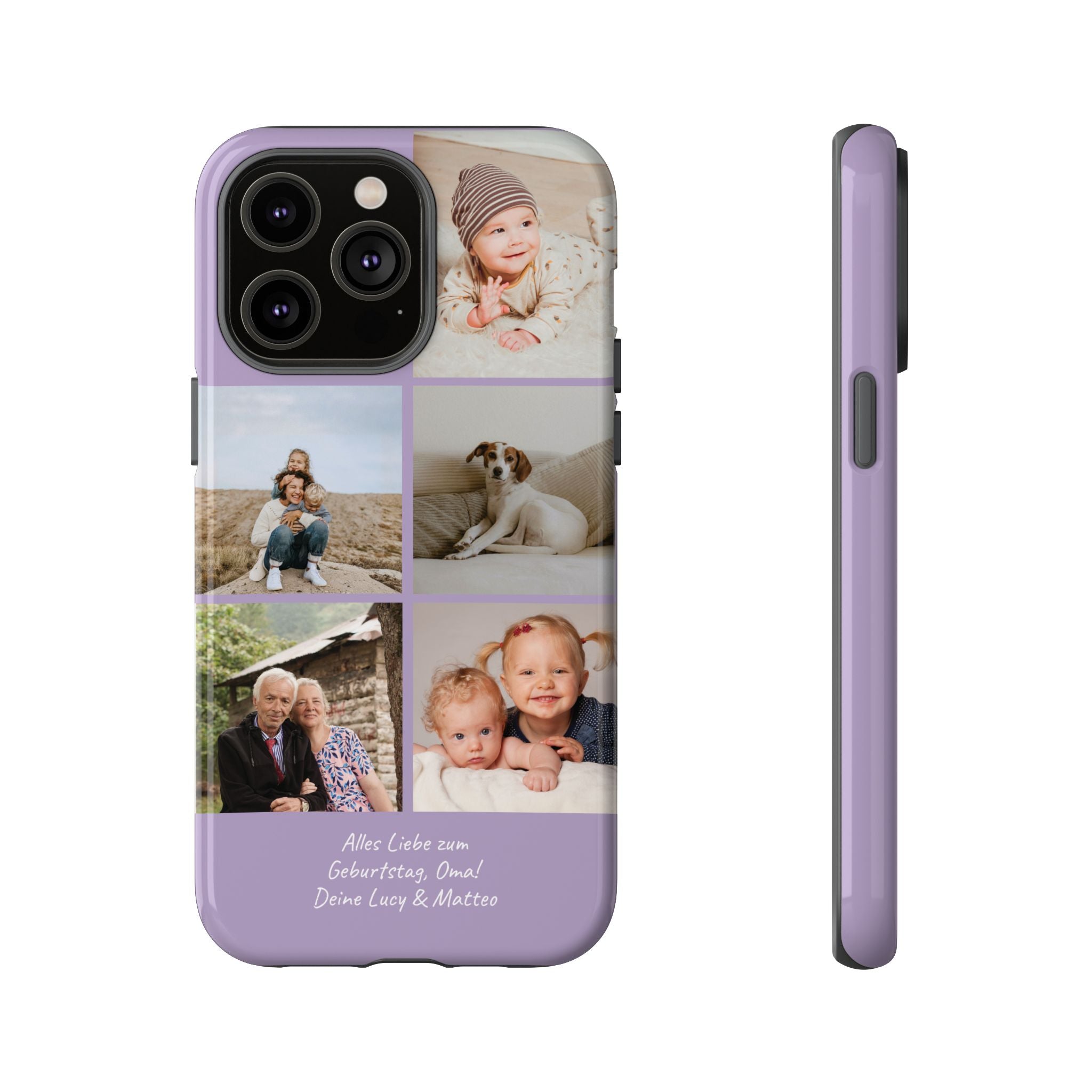 LAVENDEL COLLAGE – Personalisierte Foto Handyhülle mit Dual-Layer-Schutz