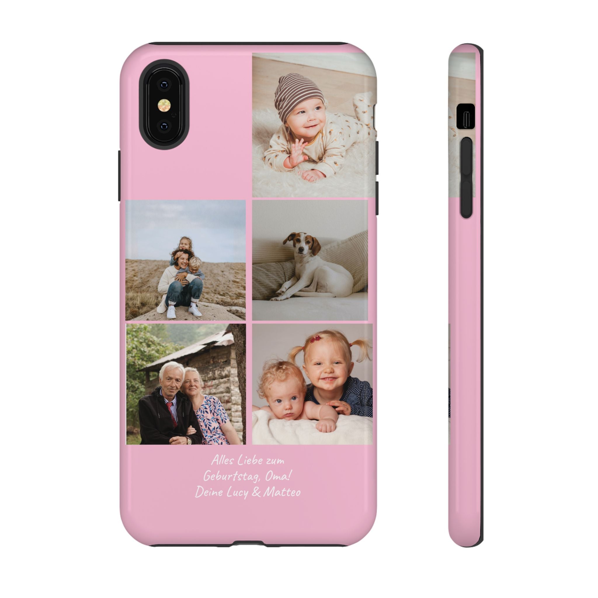 PINK PHOTO COLLAGE – Personalisierte Foto Handyhülle mit Dual-Layer-Schutz