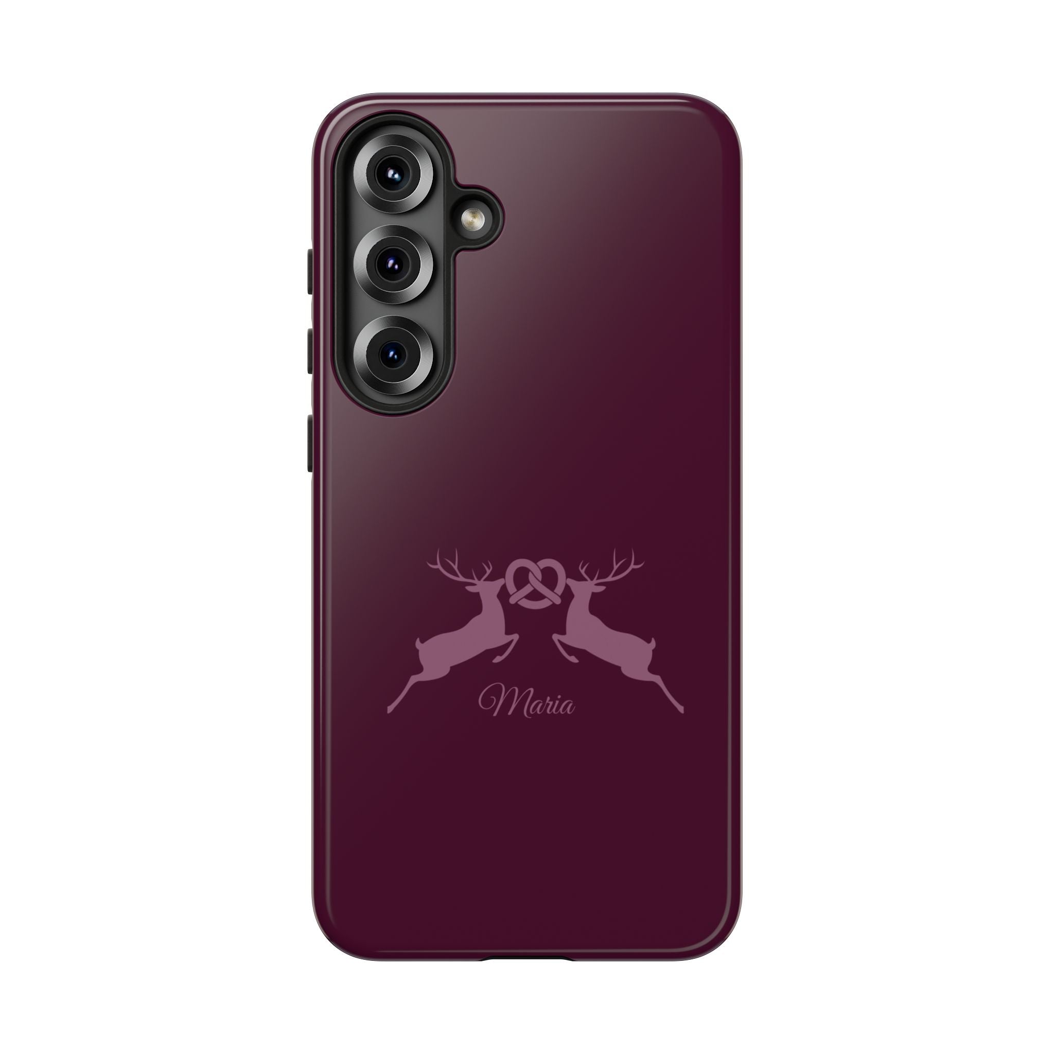 HIRSCH AUBERGINE – Personalisierte Handyhülle mit Dual-Layer-Schutz