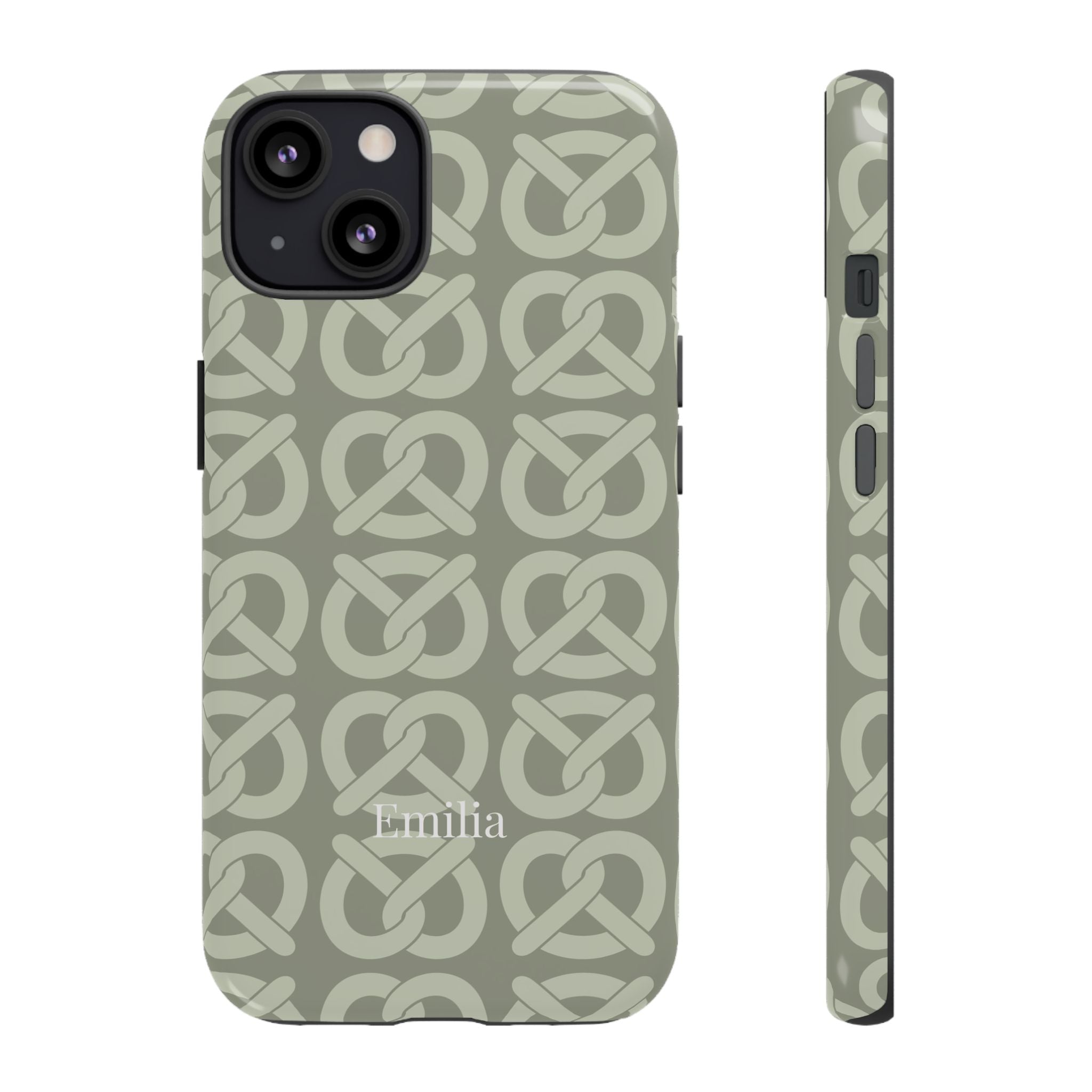 BREZN MONOGRAMM SALBEI – Personalisierte Handyhülle mit Dual-Layer-Schutz