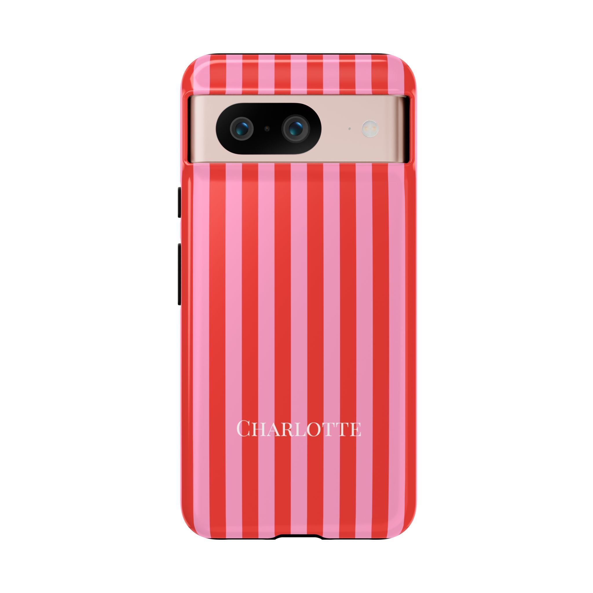 PINK STRIPES – Personalisierte Handyhülle mit Dual-Layer-Schutz