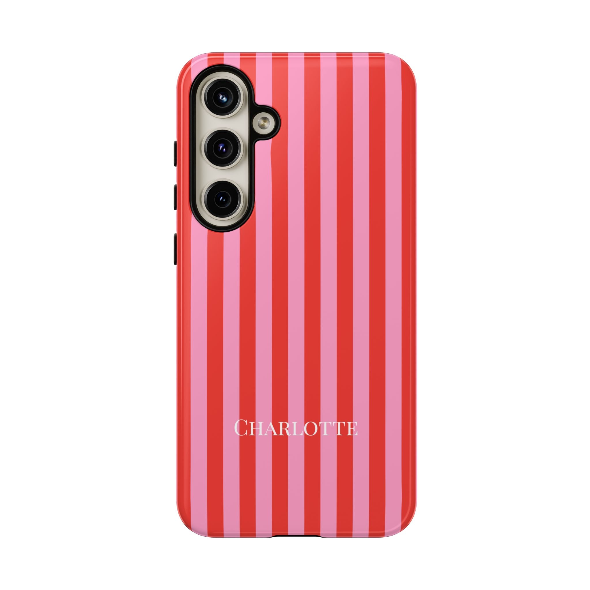 PINK STRIPES – Personalisierte Handyhülle mit Dual-Layer-Schutz