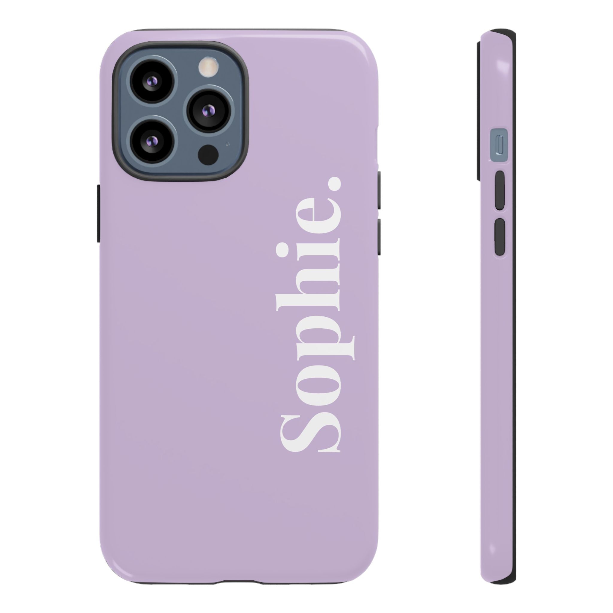 LAVENDEL BOLD NAME – Personalisierte Handyhülle mit Dual-Layer-Schutz