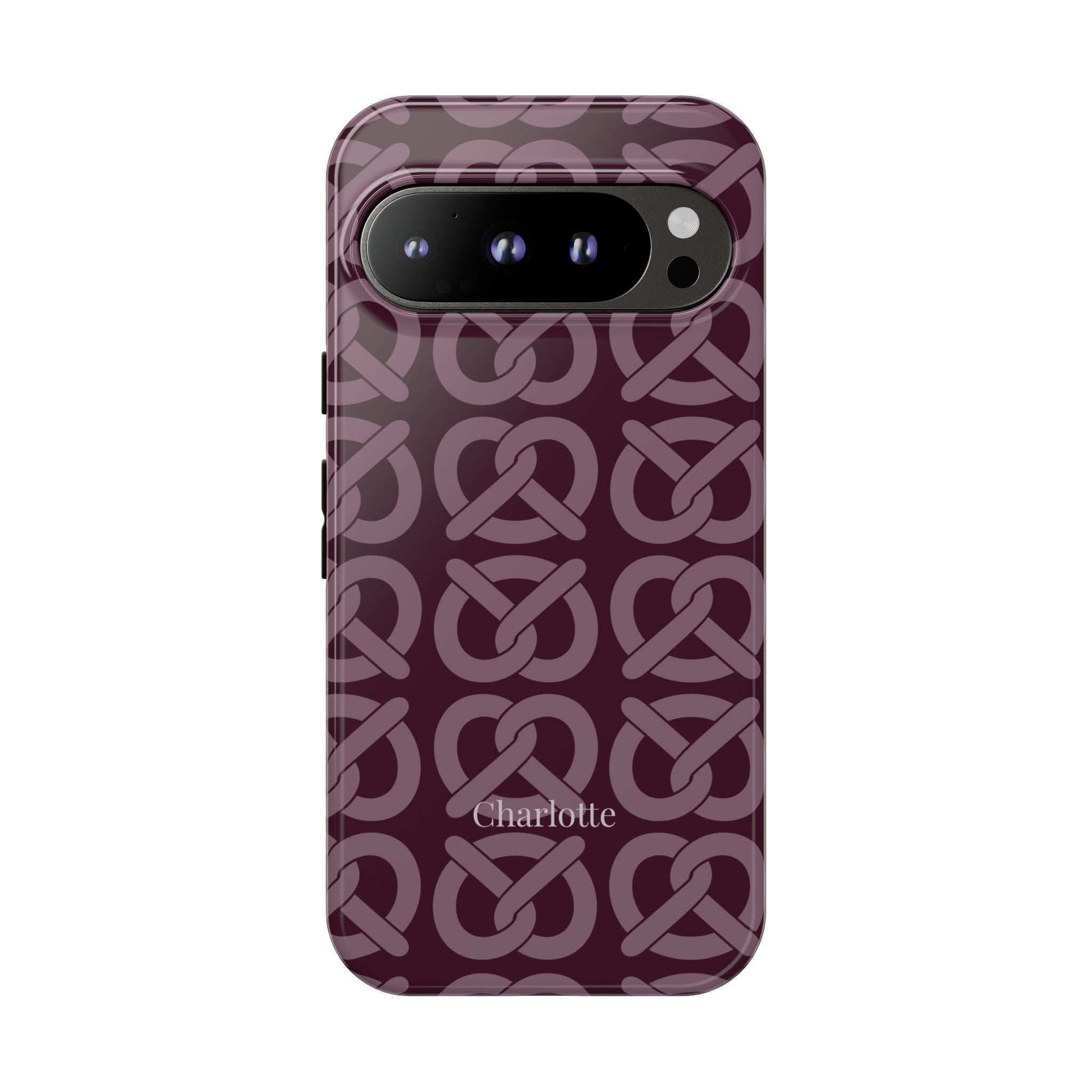 BREZN MONOGRAMM AUBERGINE – Personalisierte Handyhülle mit Dual-Layer-Schutz