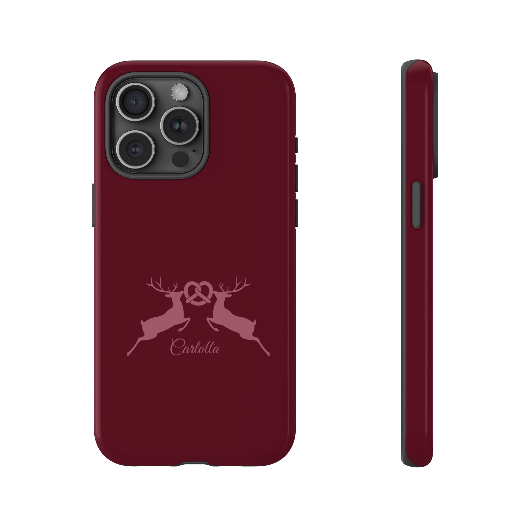 HIRSCH BORDEAUX – Personalisierte Handyhülle mit Dual-Layer-Schutz