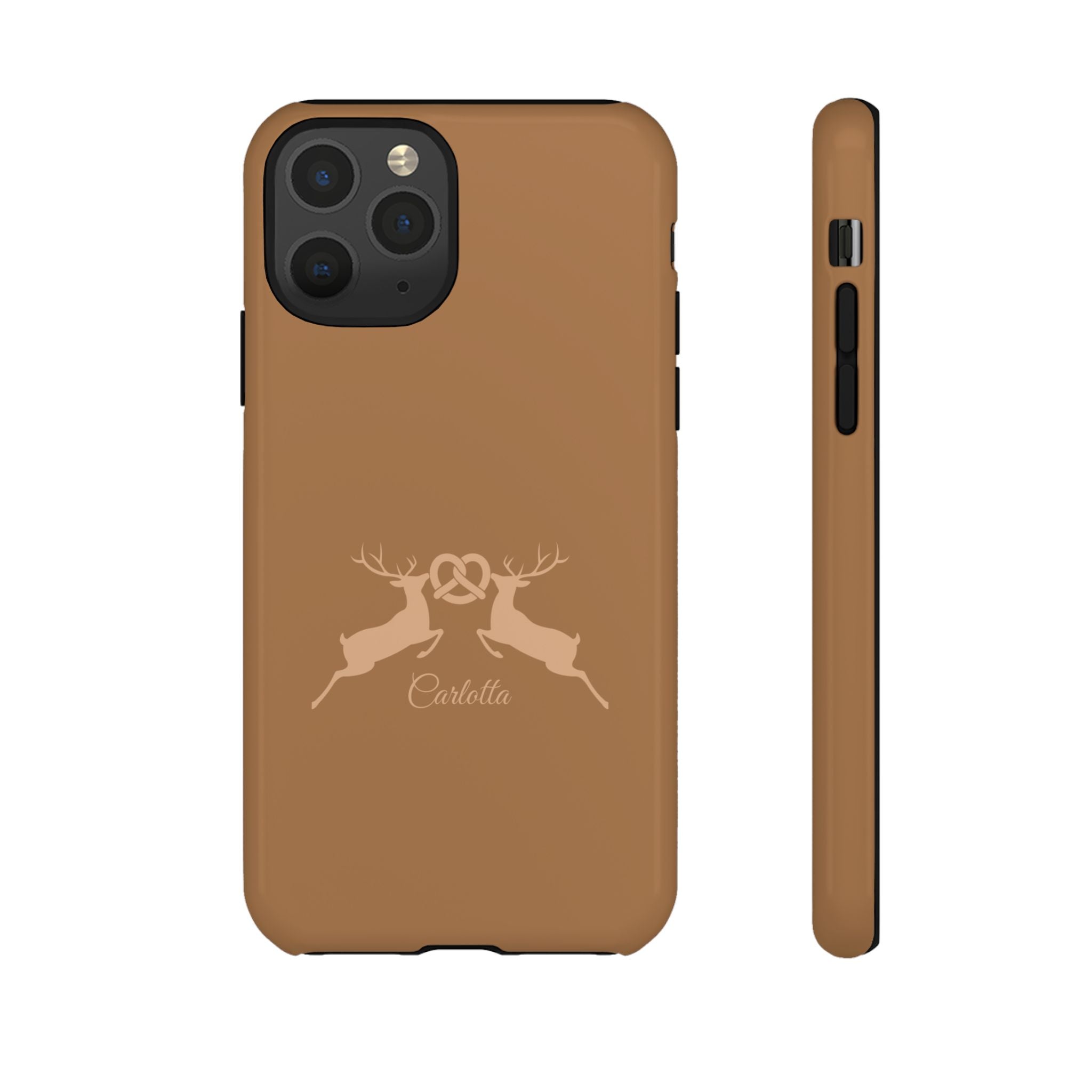 HIRSCH COGNAC– Personalisierte Handyhülle mit Dual-Layer-Schutz