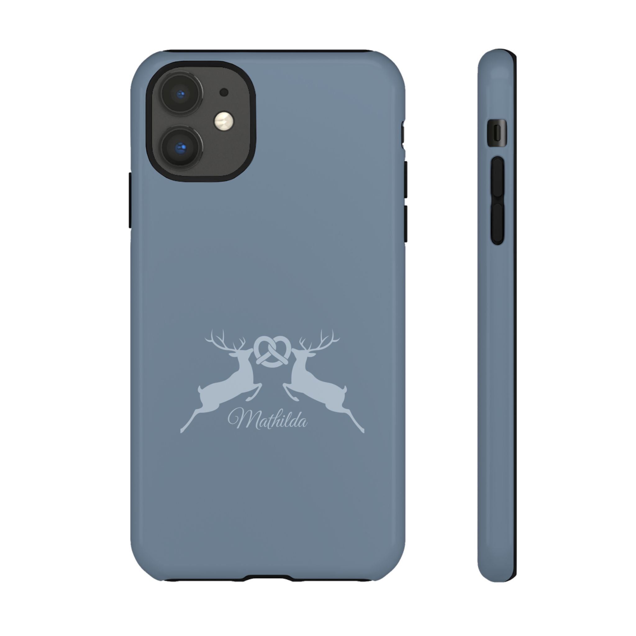 HIRSCH TAUBENBLAU – Personalisierte Handyhülle mit Dual-Layer-Schutz