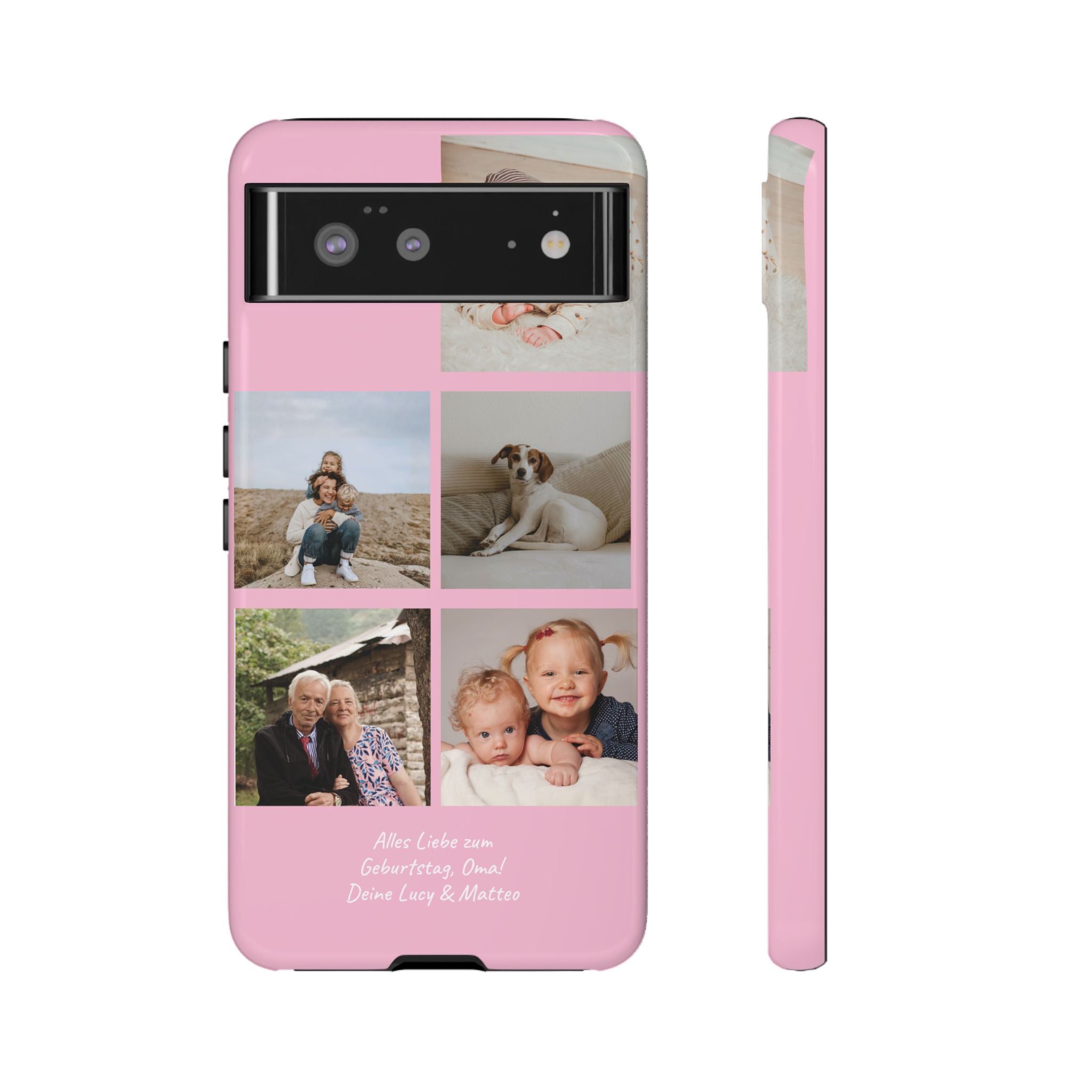 PINK PHOTO COLLAGE – Personalisierte Foto Handyhülle mit Dual-Layer-Schutz