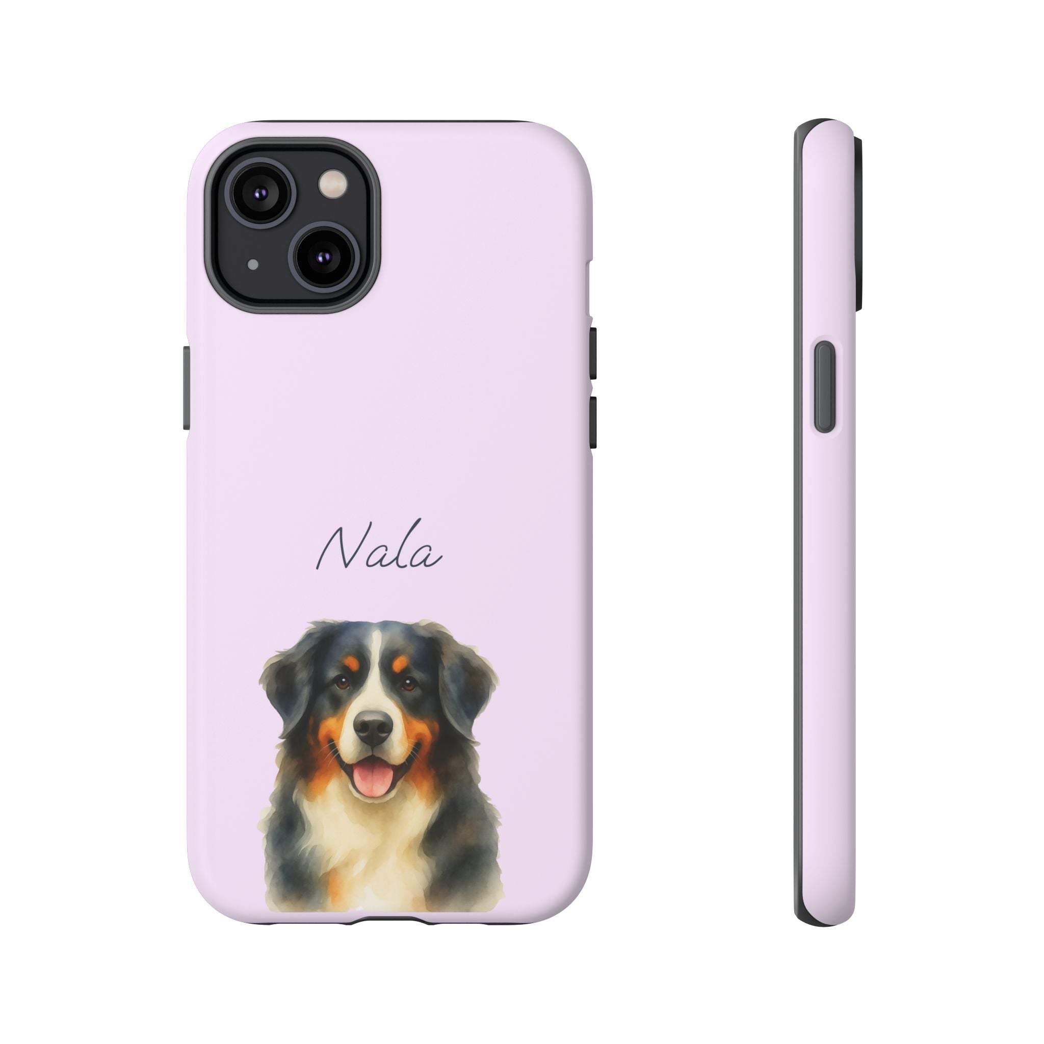 Pet Aquarell Lavendel – Personalisierte Handyhülle mit Dual-Layer-Schutz