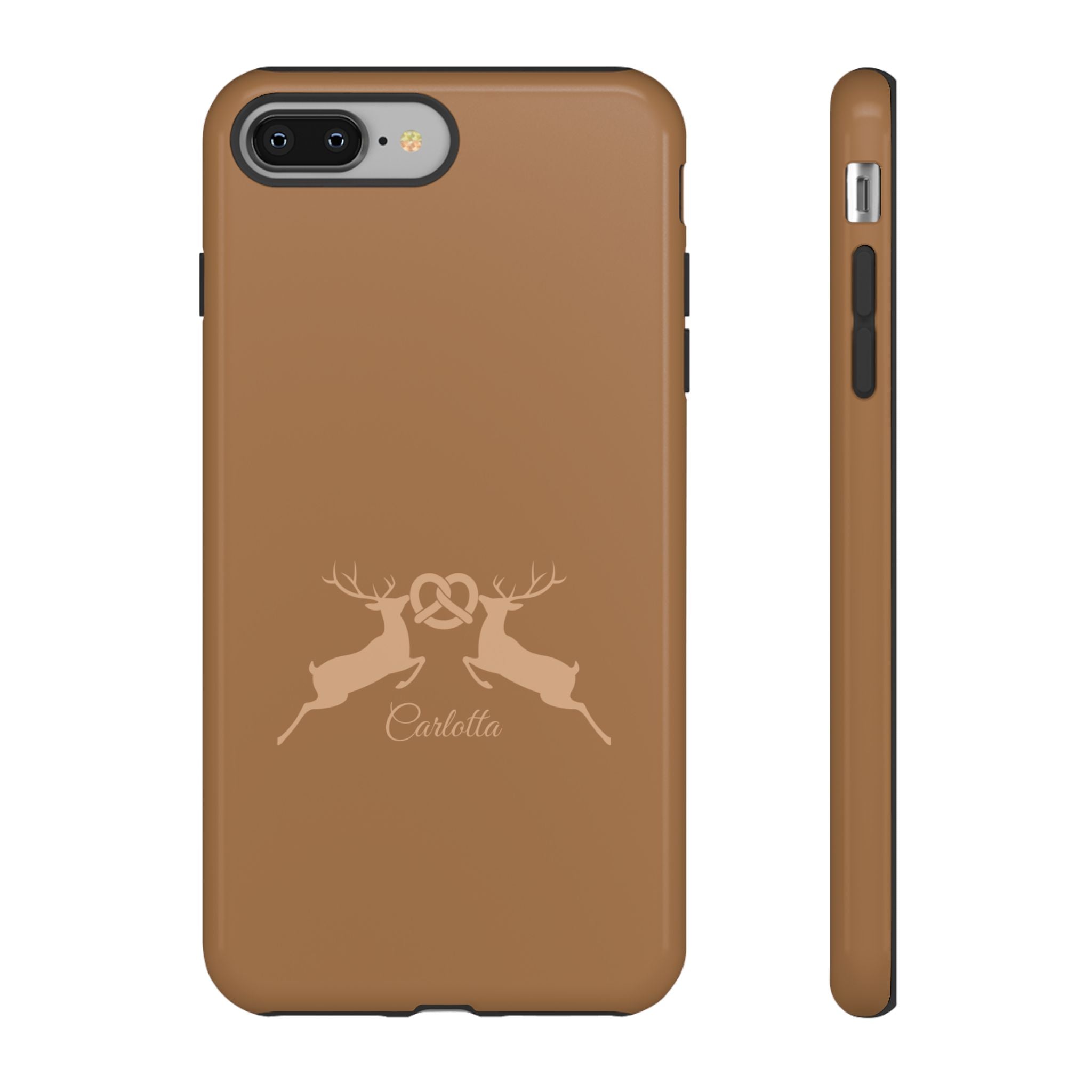 HIRSCH COGNAC– Personalisierte Handyhülle mit Dual-Layer-Schutz