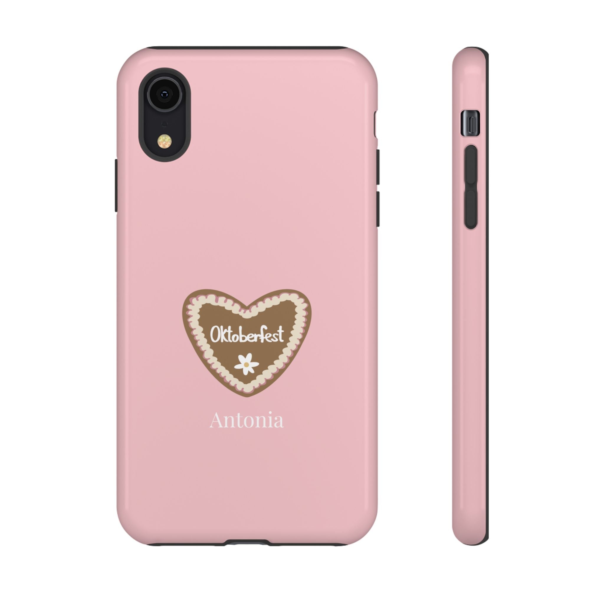 OKTOBERFEST HERZ ROSE – Personalisierte Handyhülle mit Dual-Layer-Schutz