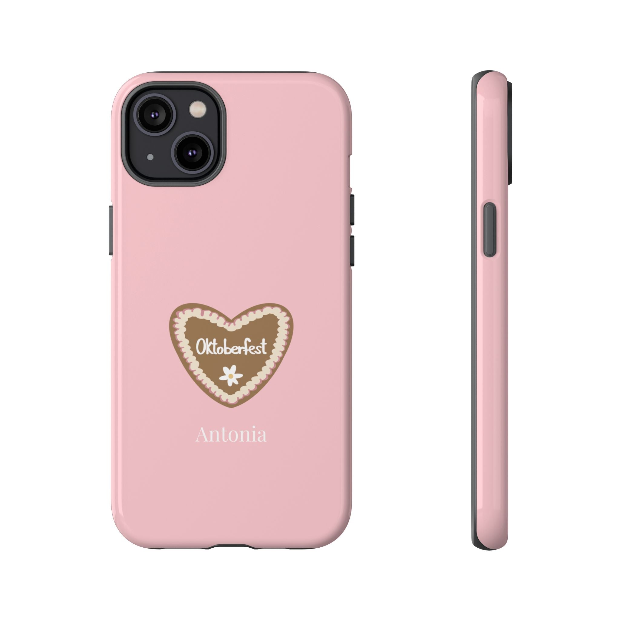 OKTOBERFEST HERZ ROSE – Personalisierte Handyhülle mit Dual-Layer-Schutz