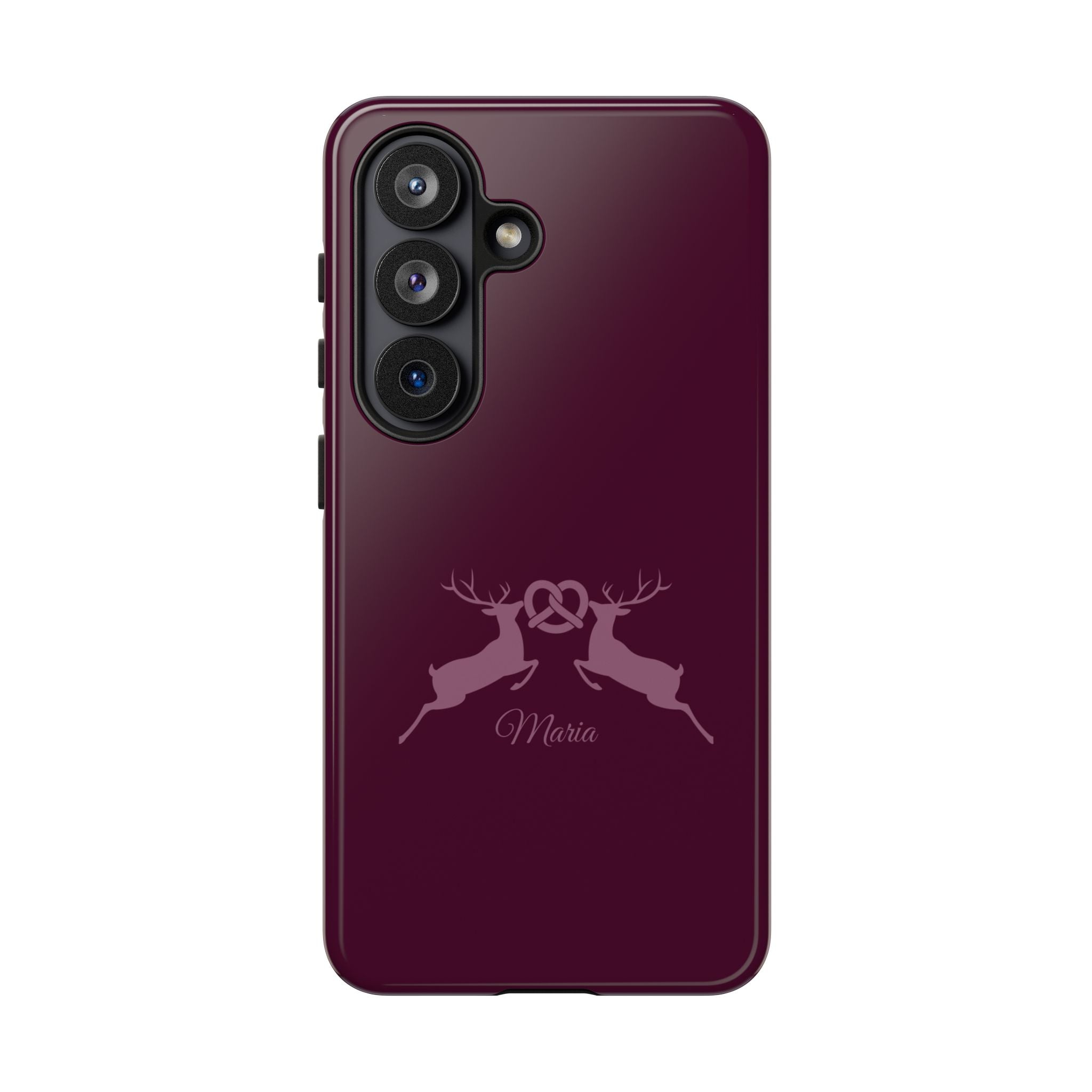 HIRSCH AUBERGINE – Personalisierte Handyhülle mit Dual-Layer-Schutz