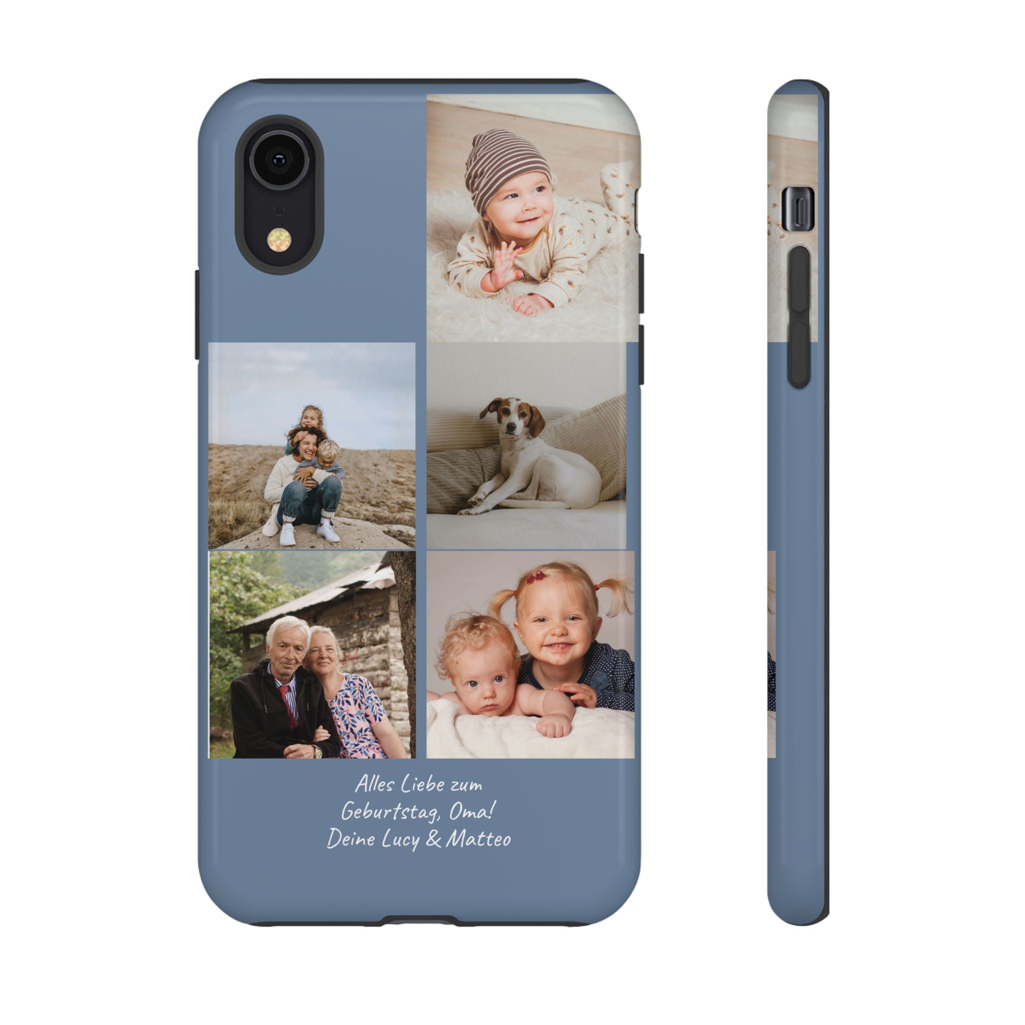 DUSTY BLUE COLLAGE – Personalisierte Foto Handyhülle mit Dual-Layer-Schutz
