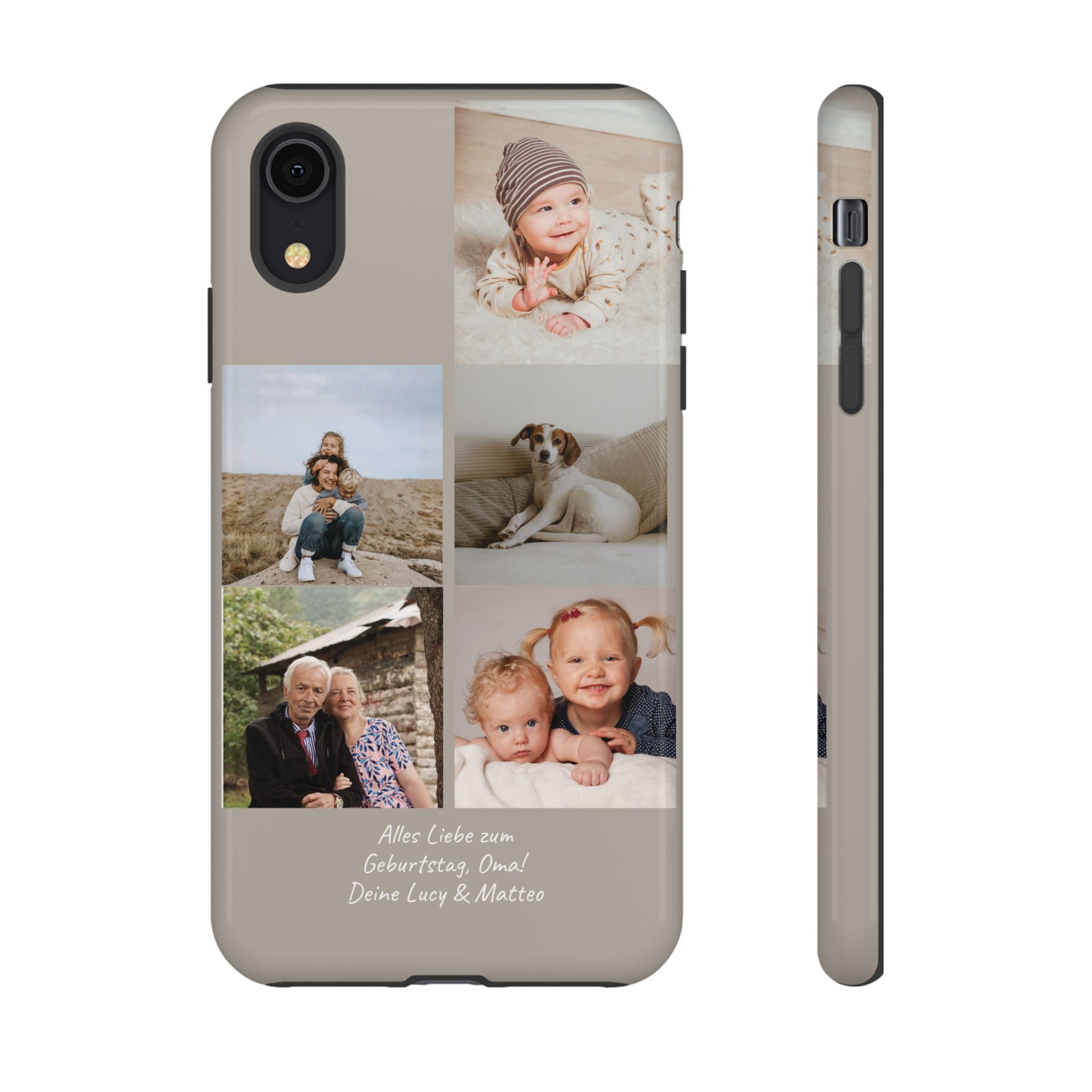 BEIGE COLLAGE – Personalisierte Foto Handyhülle mit Dual-Layer-Schutz