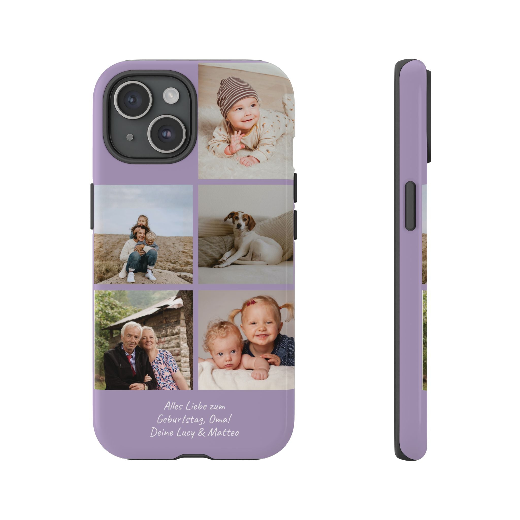 LAVENDEL COLLAGE – Personalisierte Foto Handyhülle mit Dual-Layer-Schutz