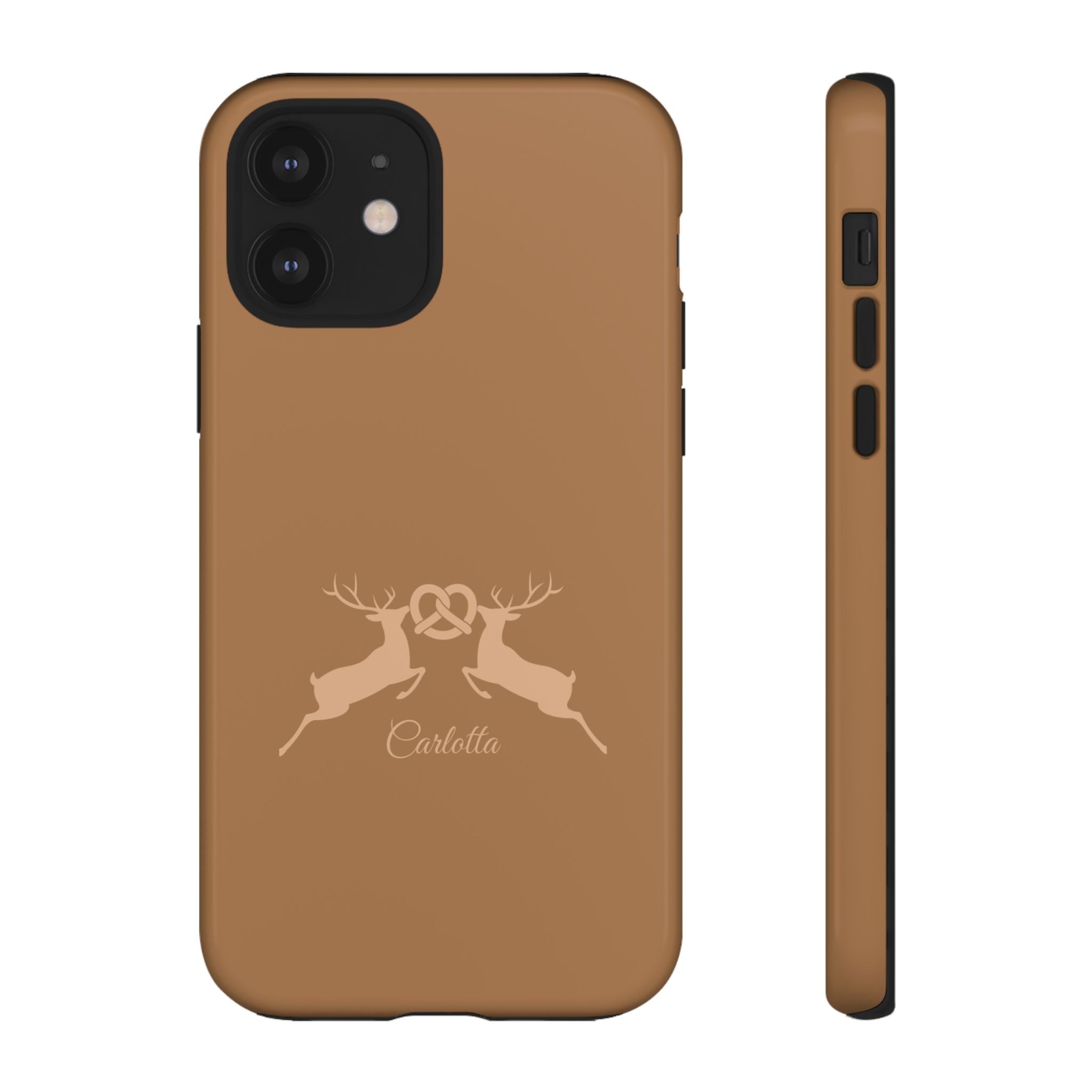 HIRSCH COGNAC– Personalisierte Handyhülle mit Dual-Layer-Schutz