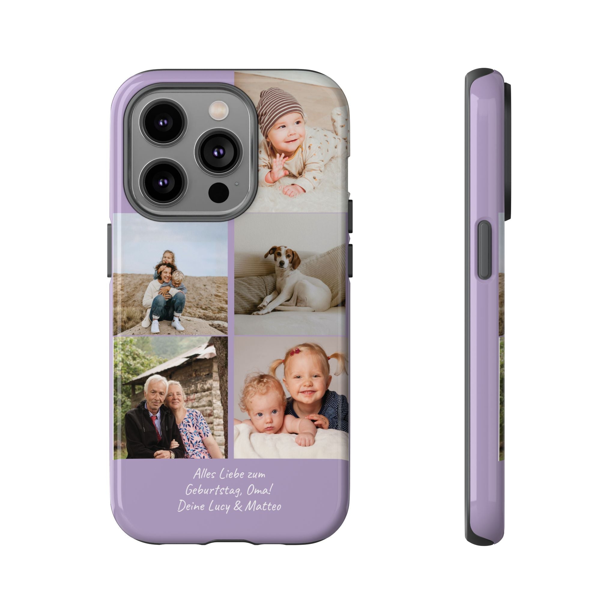 LAVENDEL COLLAGE – Personalisierte Foto Handyhülle mit Dual-Layer-Schutz