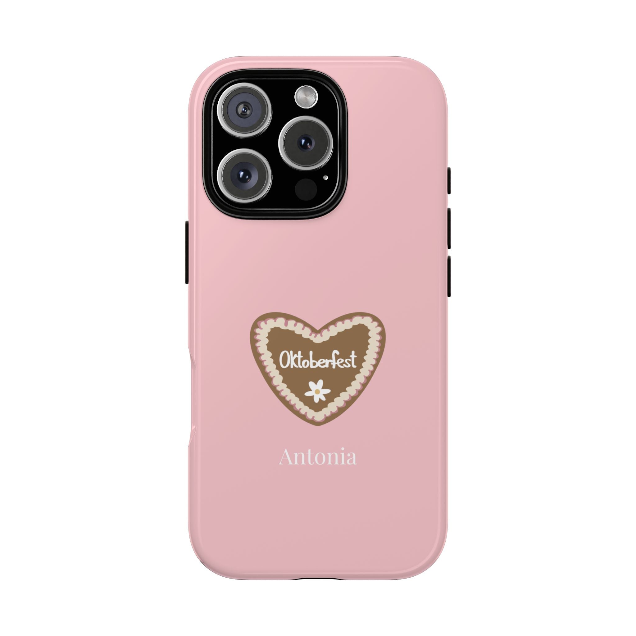OKTOBERFEST HERZ ROSE – Personalisierte Handyhülle mit Dual-Layer-Schutz