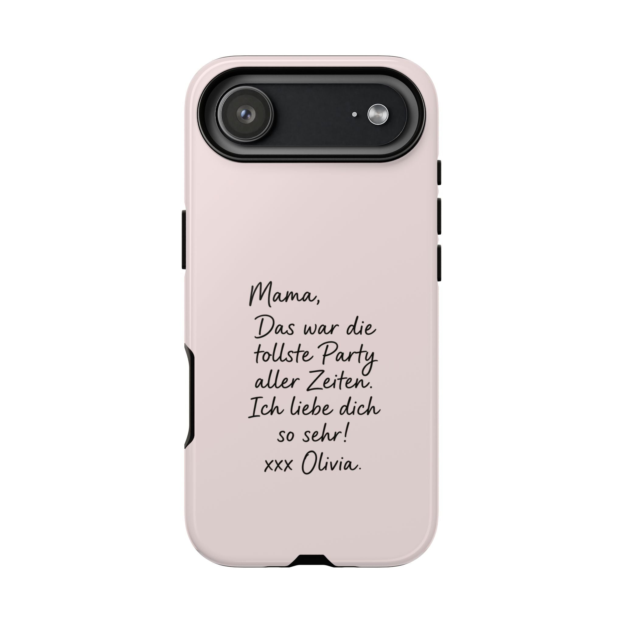 Personalisierte Handyhülle mit handgeschriebener Notiz