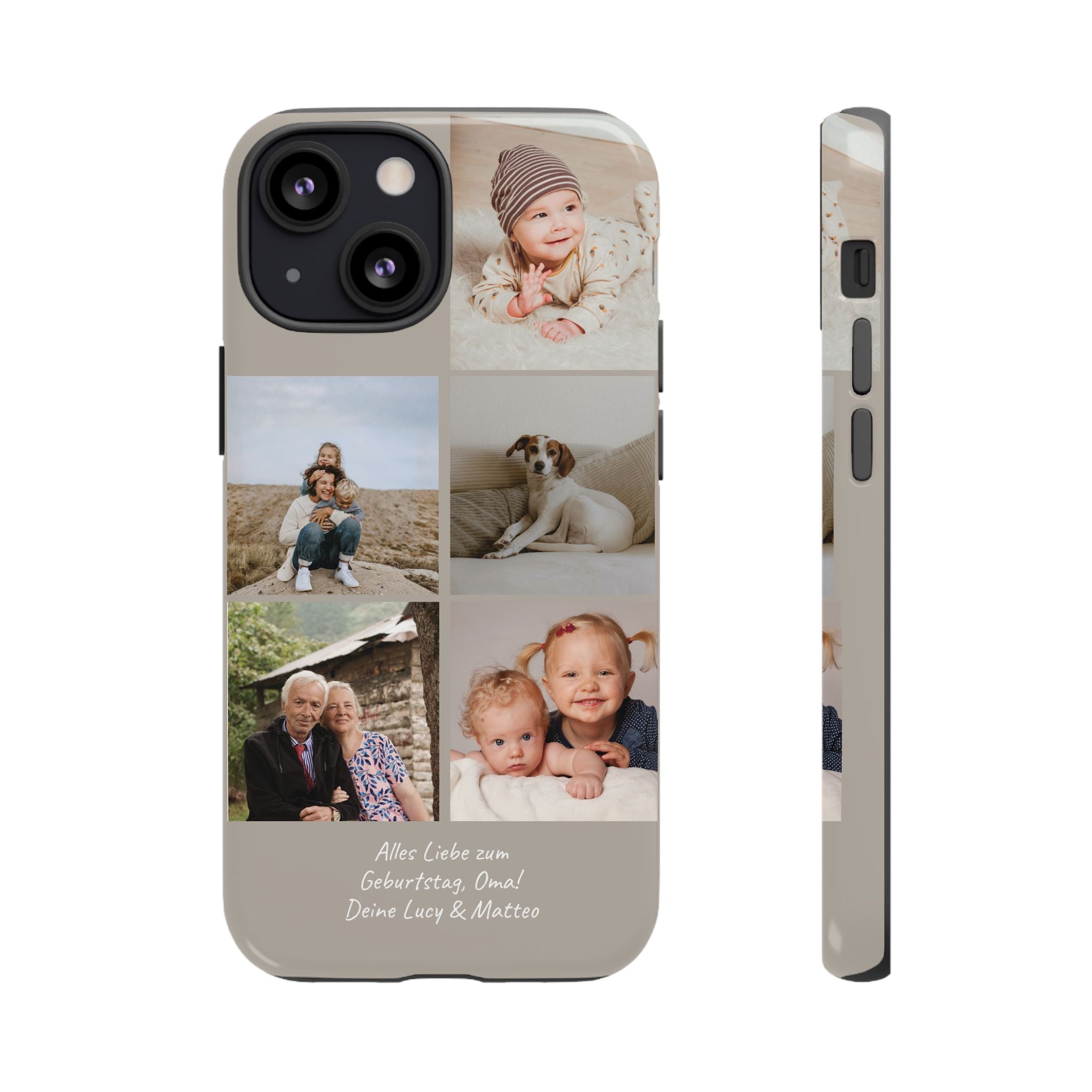 BEIGE COLLAGE – Personalisierte Foto Handyhülle mit Dual-Layer-Schutz