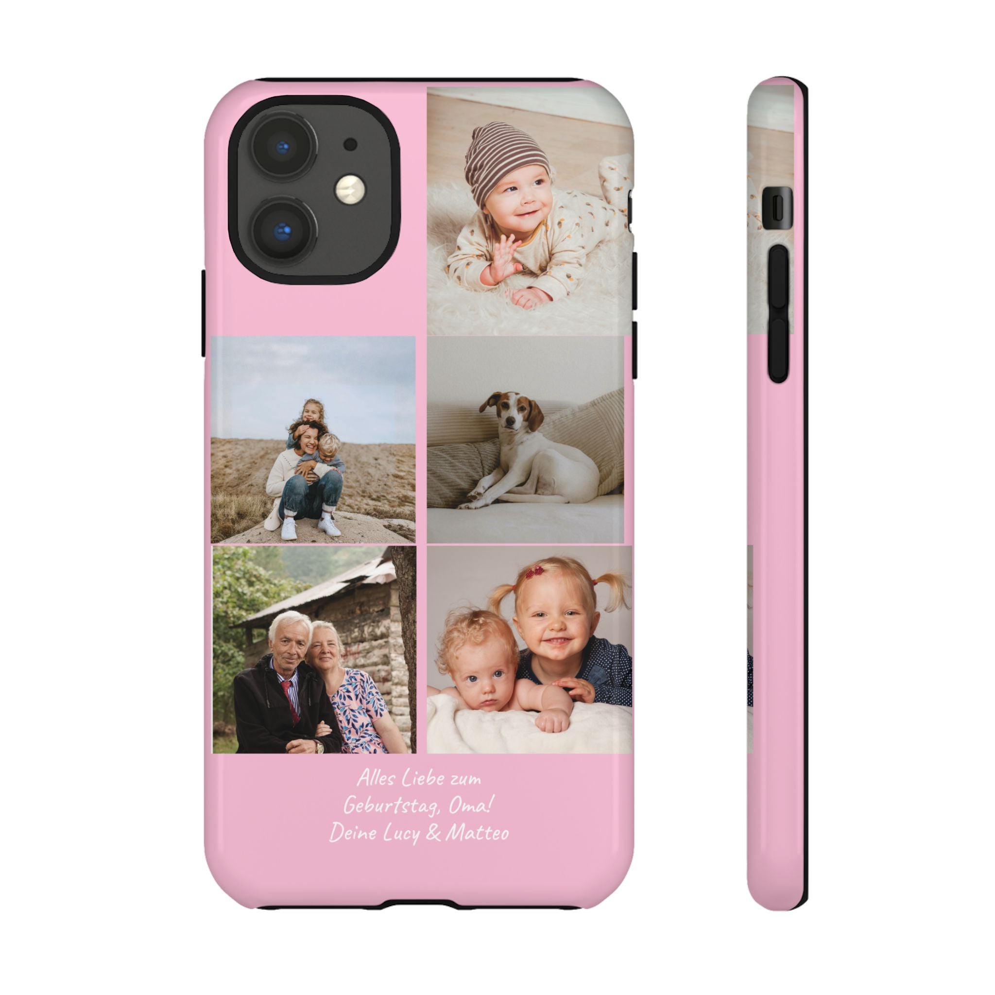 PINK PHOTO COLLAGE – Personalisierte Foto Handyhülle mit Dual-Layer-Schutz