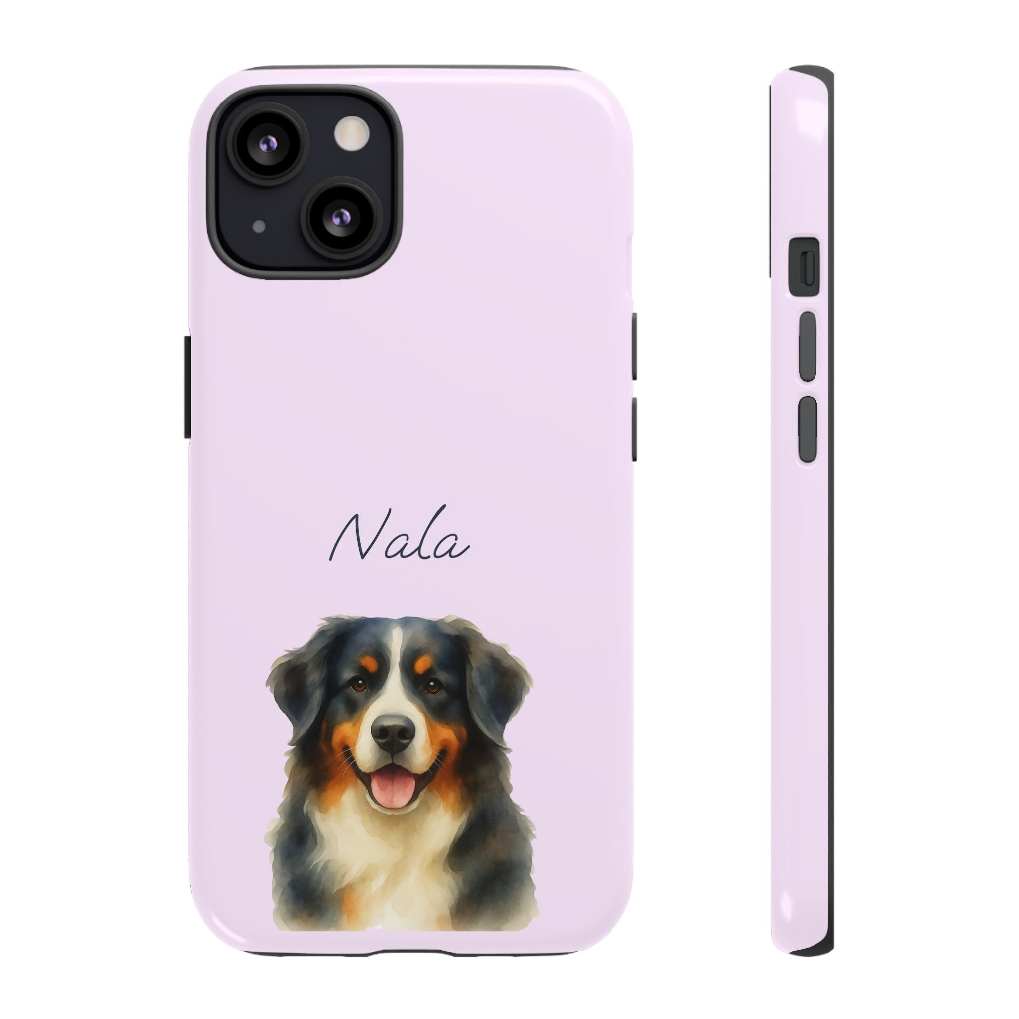 Pet Aquarell Lavendel – Personalisierte Handyhülle mit Dual-Layer-Schutz