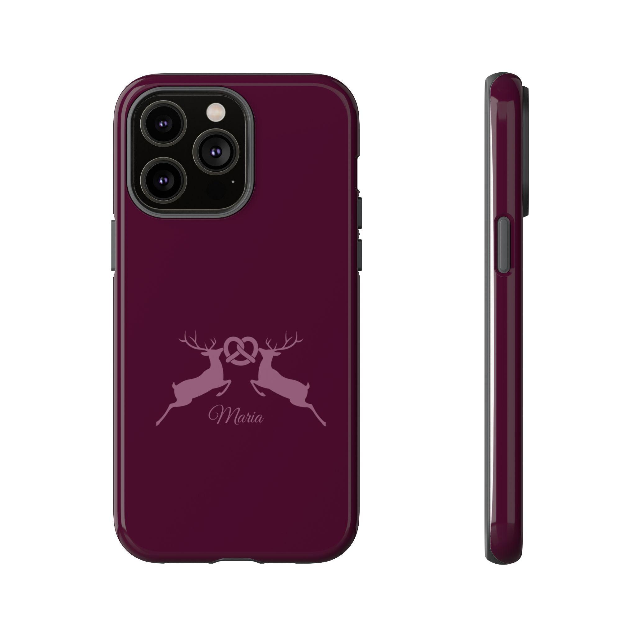 HIRSCH AUBERGINE – Personalisierte Handyhülle mit Dual-Layer-Schutz