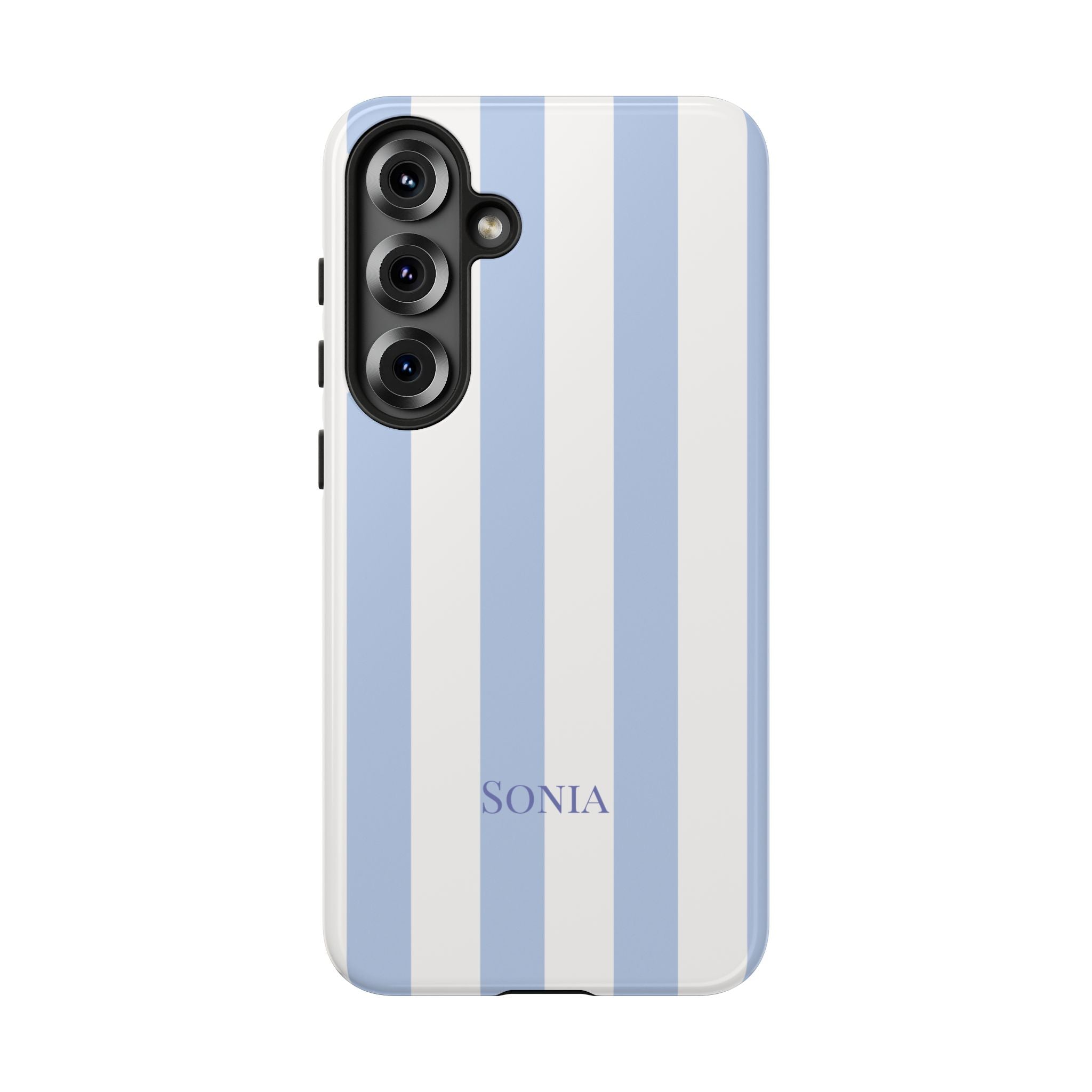 LIGHT BLUE STRIPES – Personalisierte Handyhülle mit Dual-Layer-Schutz