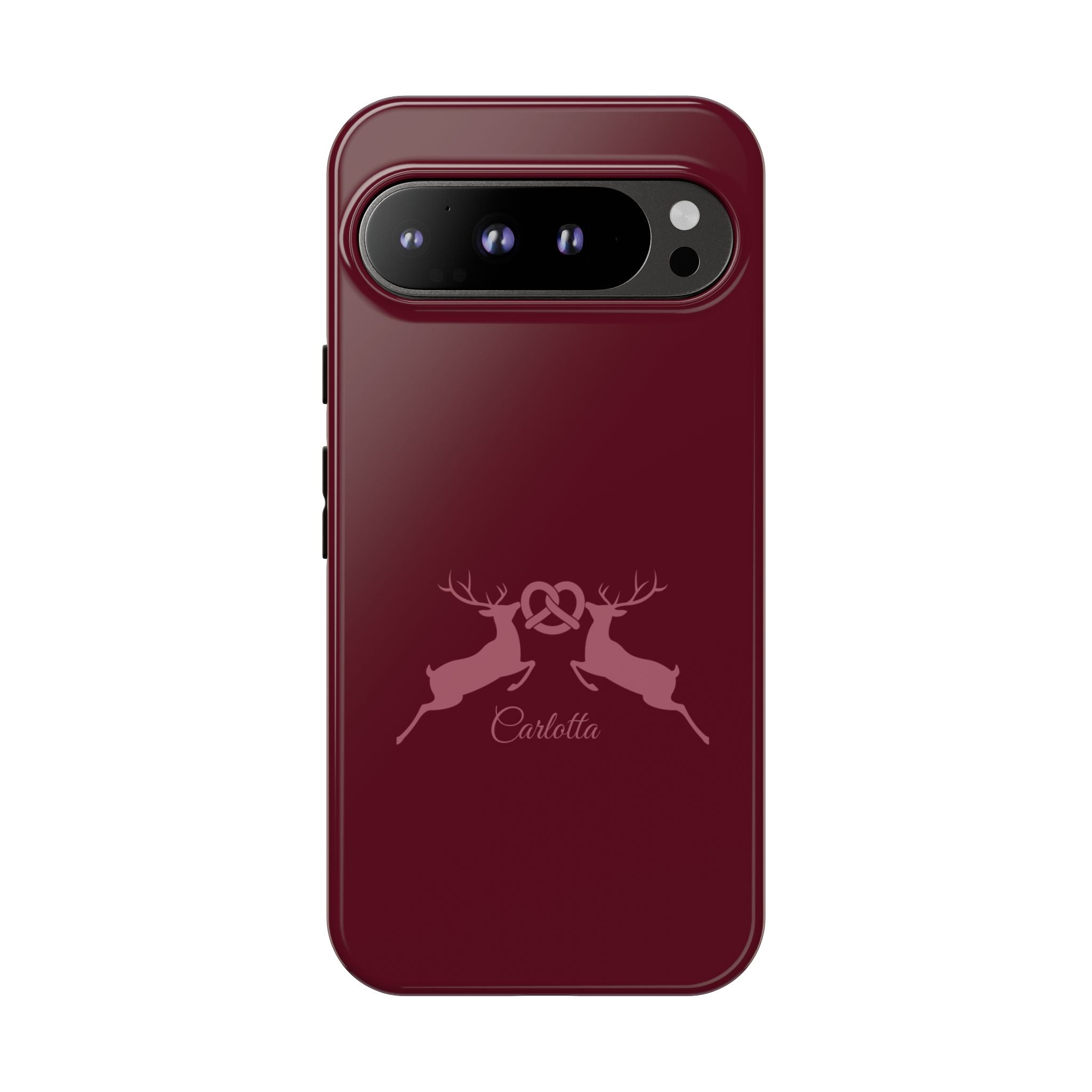 HIRSCH BORDEAUX – Personalisierte Handyhülle mit Dual-Layer-Schutz