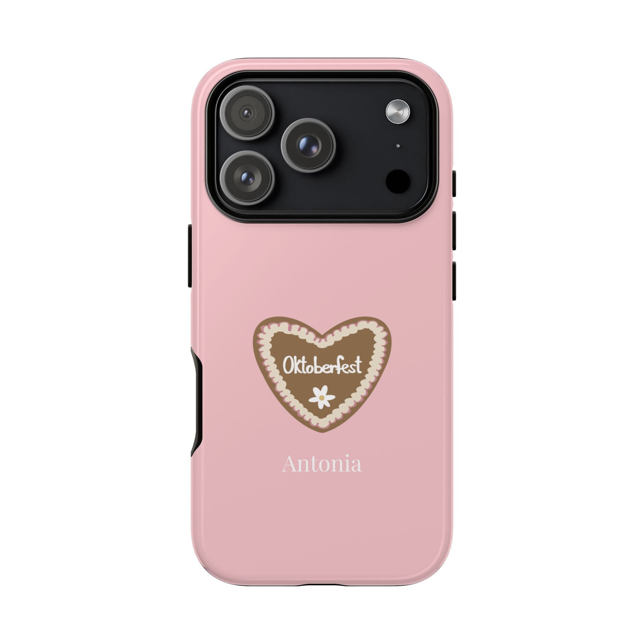 OKTOBERFEST HERZ ROSE – Personalisierte Handyhülle mit Dual-Layer-Schutz