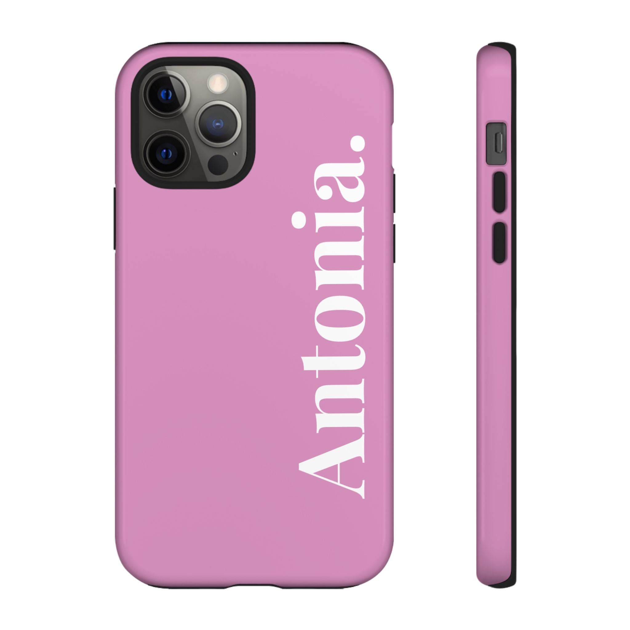 PINK BOLD NAME – Personalisierte Handyhülle mit Dual-Layer-Schutz