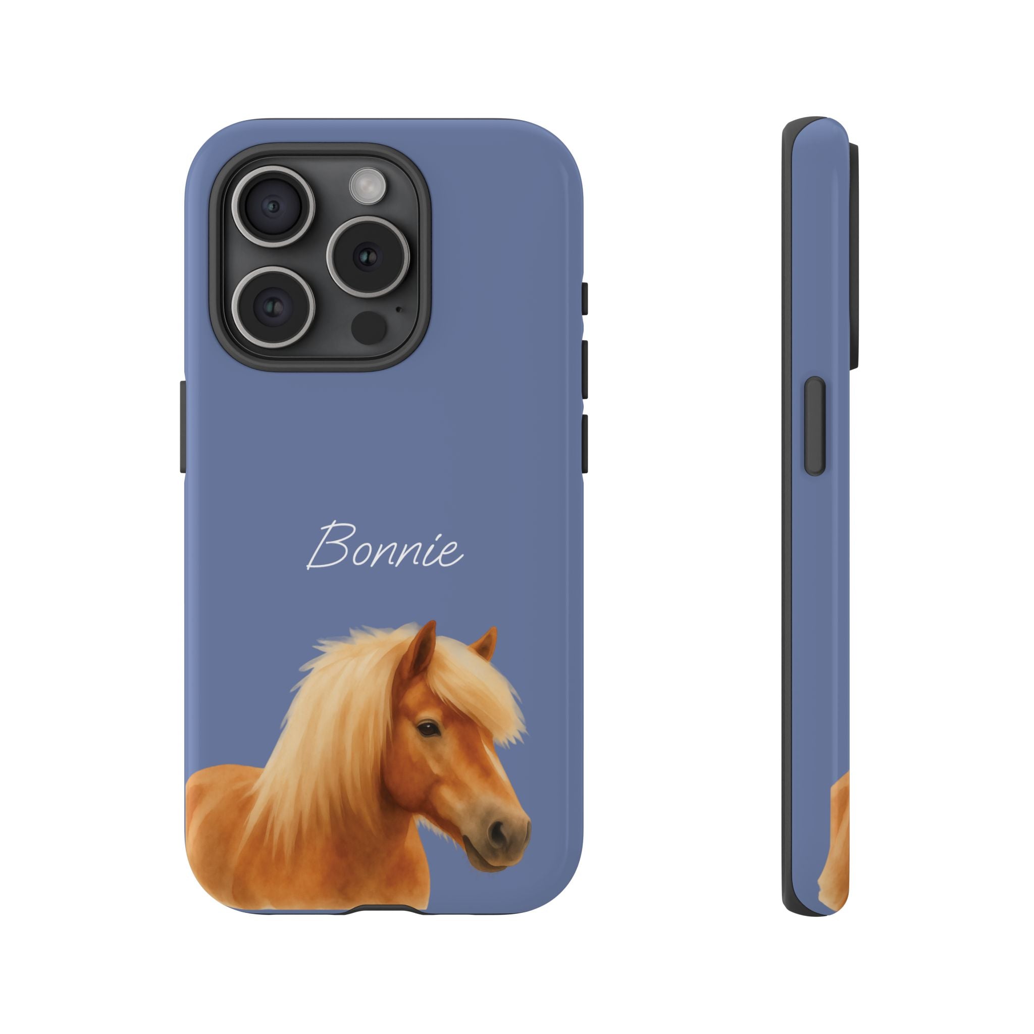 PET AQUARELL DUSTY BLUE – Personalisierte Handyhülle mit Dual-Layer-Schutz