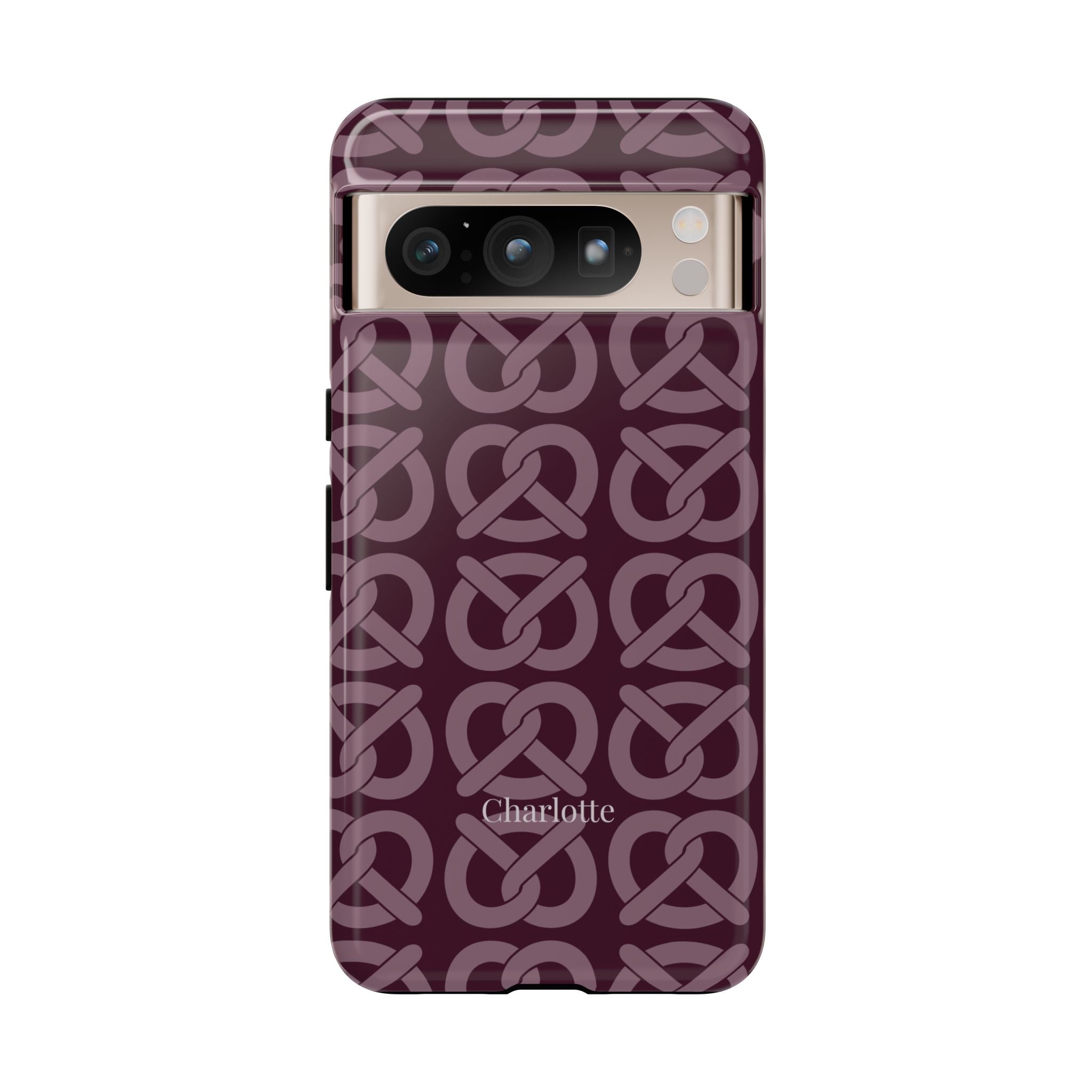 BREZN MONOGRAMM AUBERGINE – Personalisierte Handyhülle mit Dual-Layer-Schutz