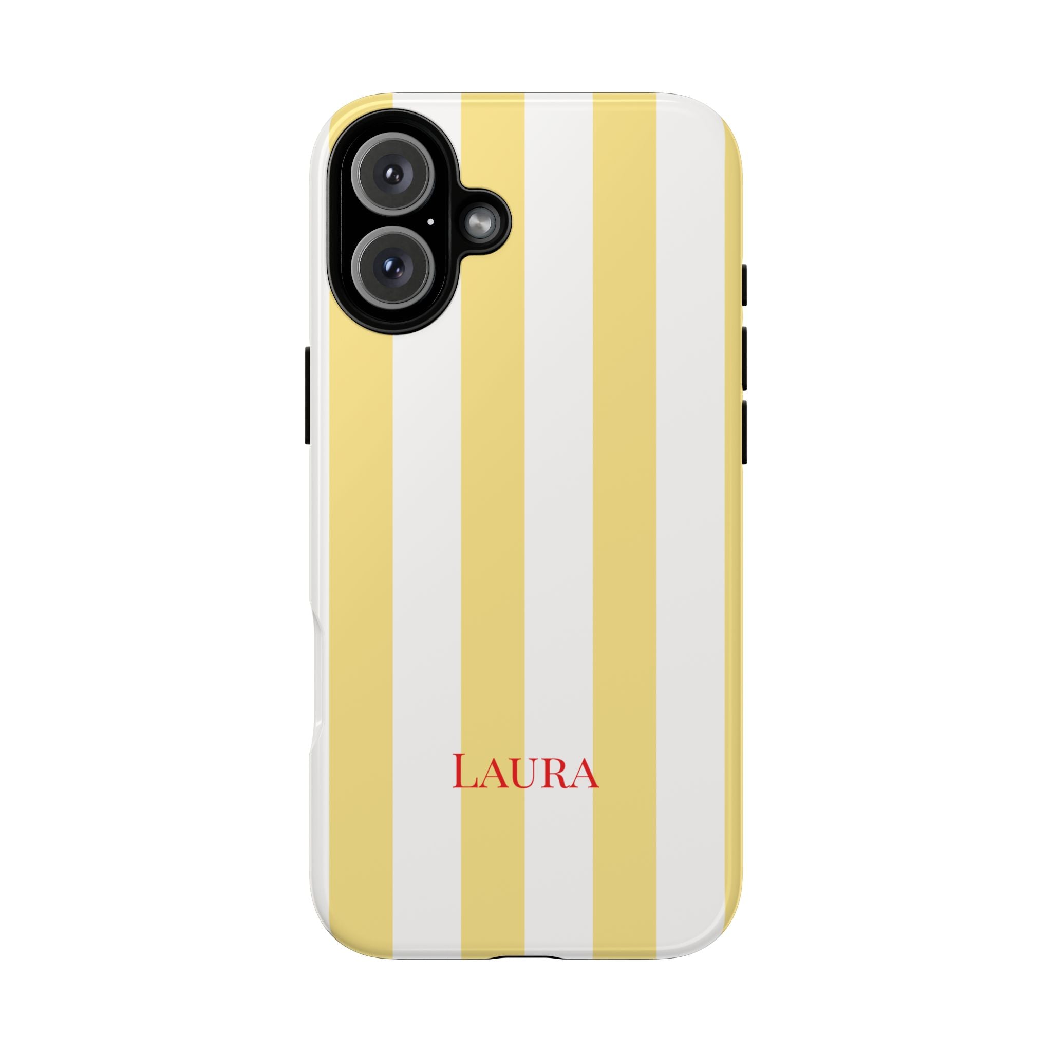 YELLOW STRIPES – Personalisierte Handyhülle mit Dual-Layer-Schutz
