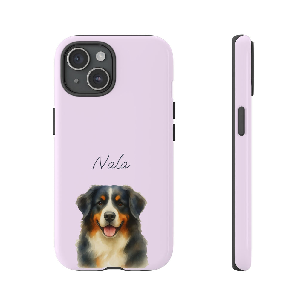 Pet Aquarell Lavendel – Personalisierte Handyhülle mit Dual-Layer-Schutz