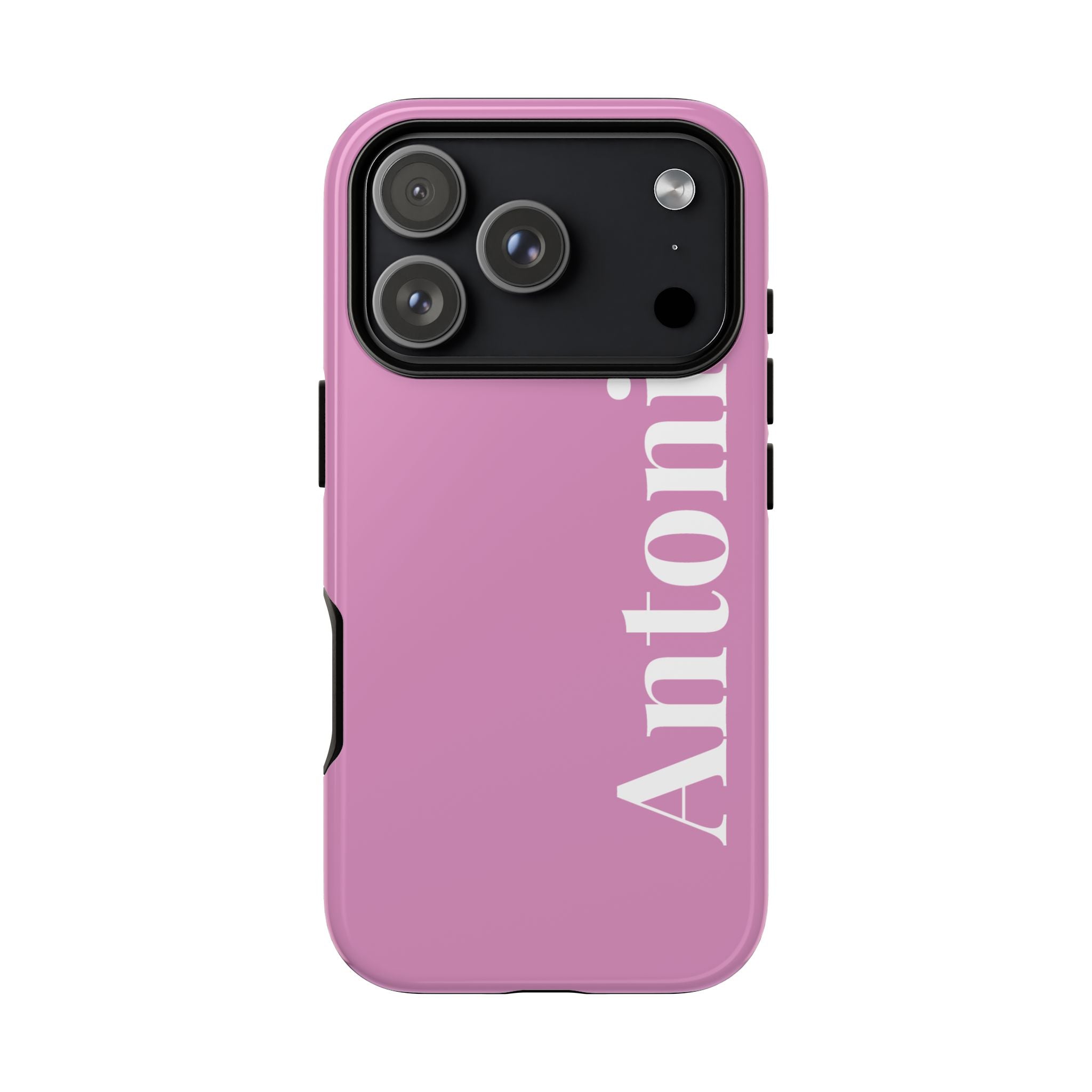 PINK BOLD NAME – Personalisierte Handyhülle mit Dual-Layer-Schutz