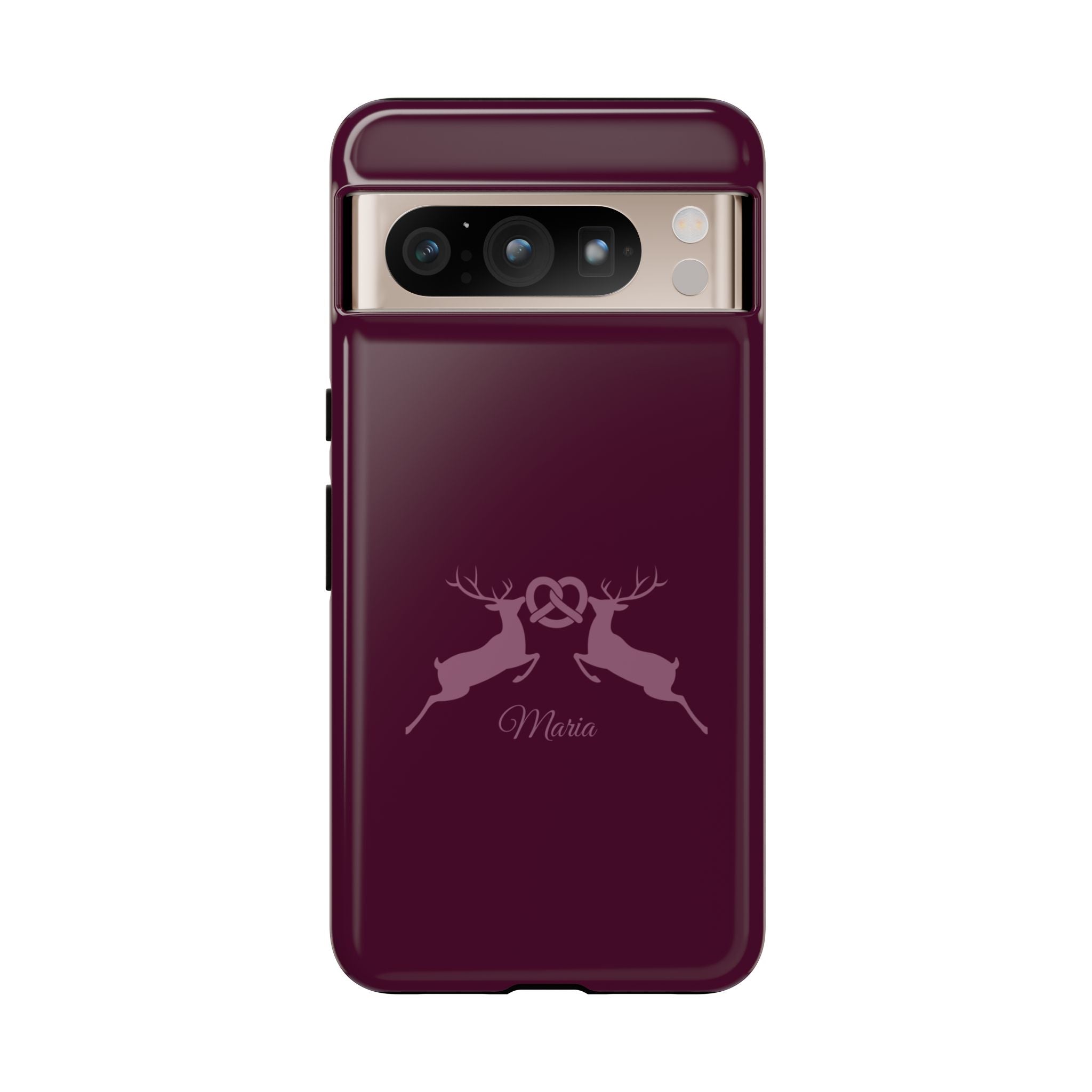 HIRSCH AUBERGINE – Personalisierte Handyhülle mit Dual-Layer-Schutz