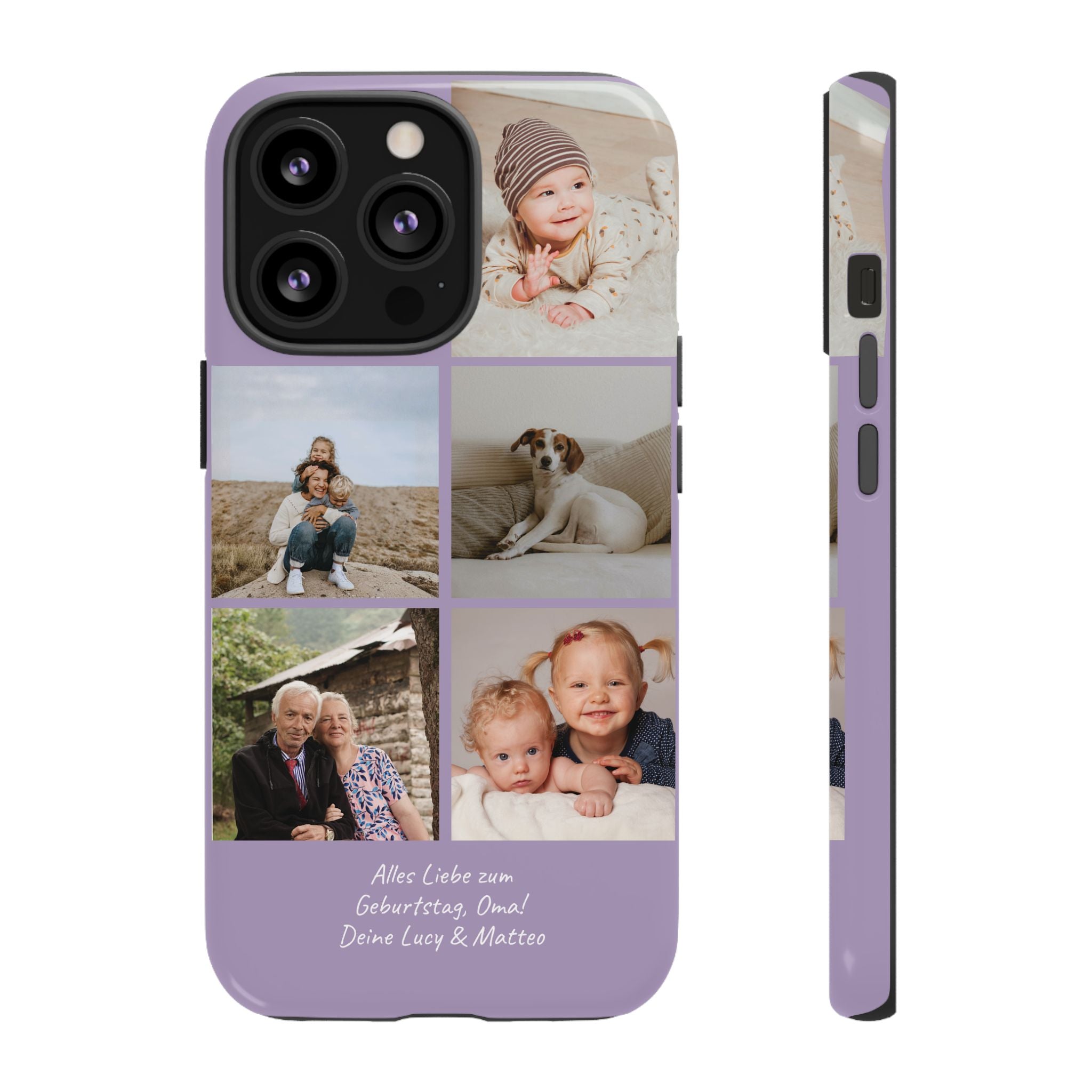 LAVENDEL COLLAGE – Personalisierte Foto Handyhülle mit Dual-Layer-Schutz