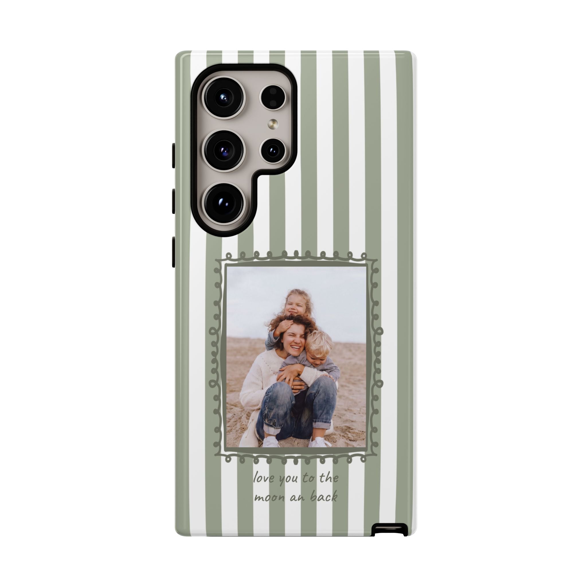 SALBEI STRIPES PHOTO FRAME – Personalisierte Foto Handyhülle mit Dual-Layer-Schutz