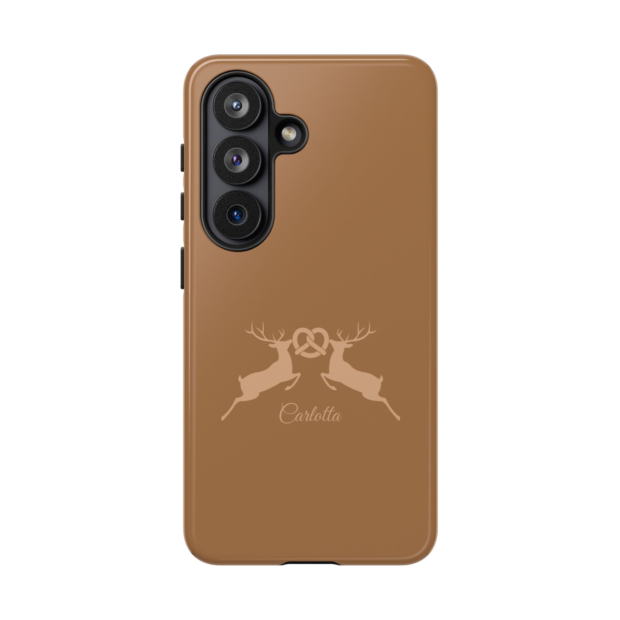 HIRSCH COGNAC– Personalisierte Handyhülle mit Dual-Layer-Schutz