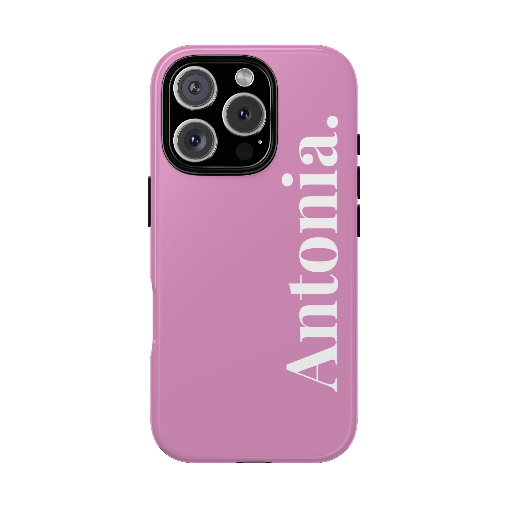 PINK BOLD NAME – Personalisierte Handyhülle mit Dual-Layer-Schutz