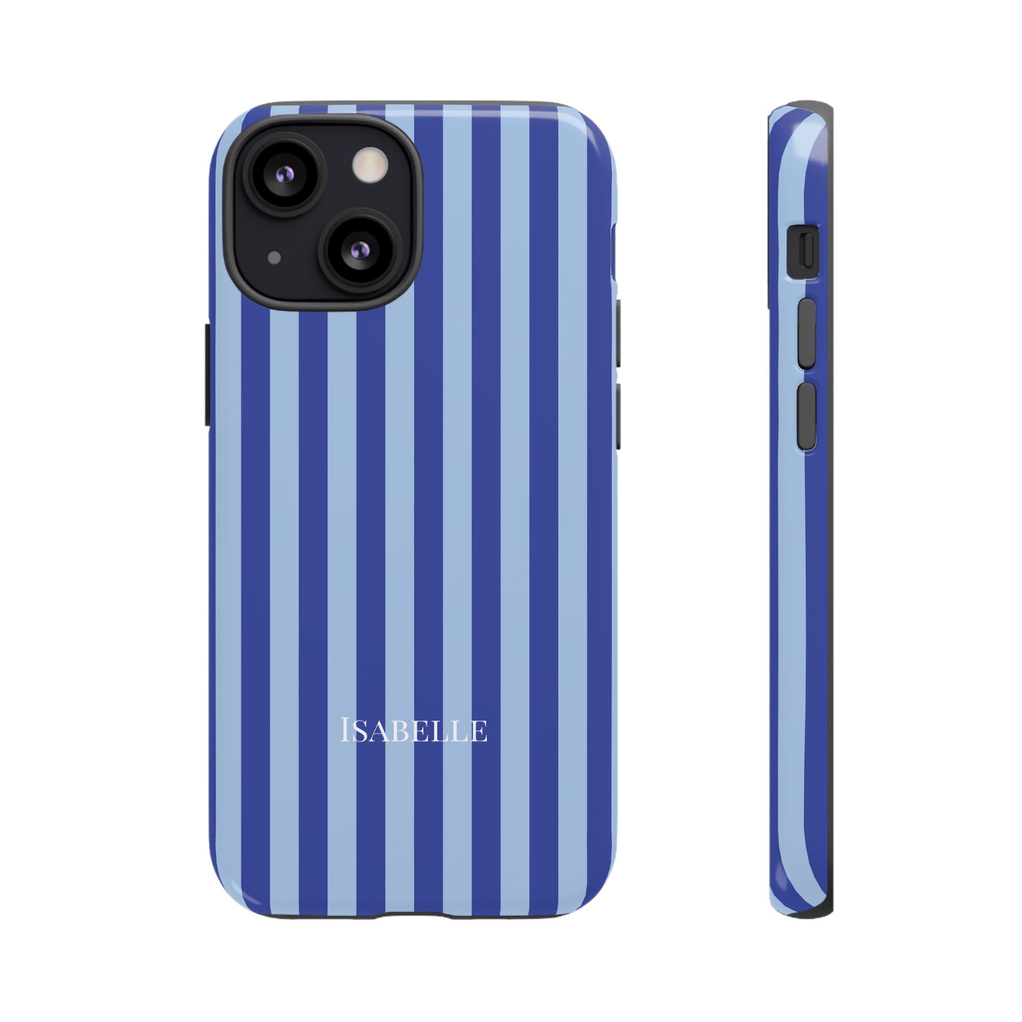OCEAN BLUE STRIPES – Personalisierte Handyhülle mit Dual-Layer-Schutz