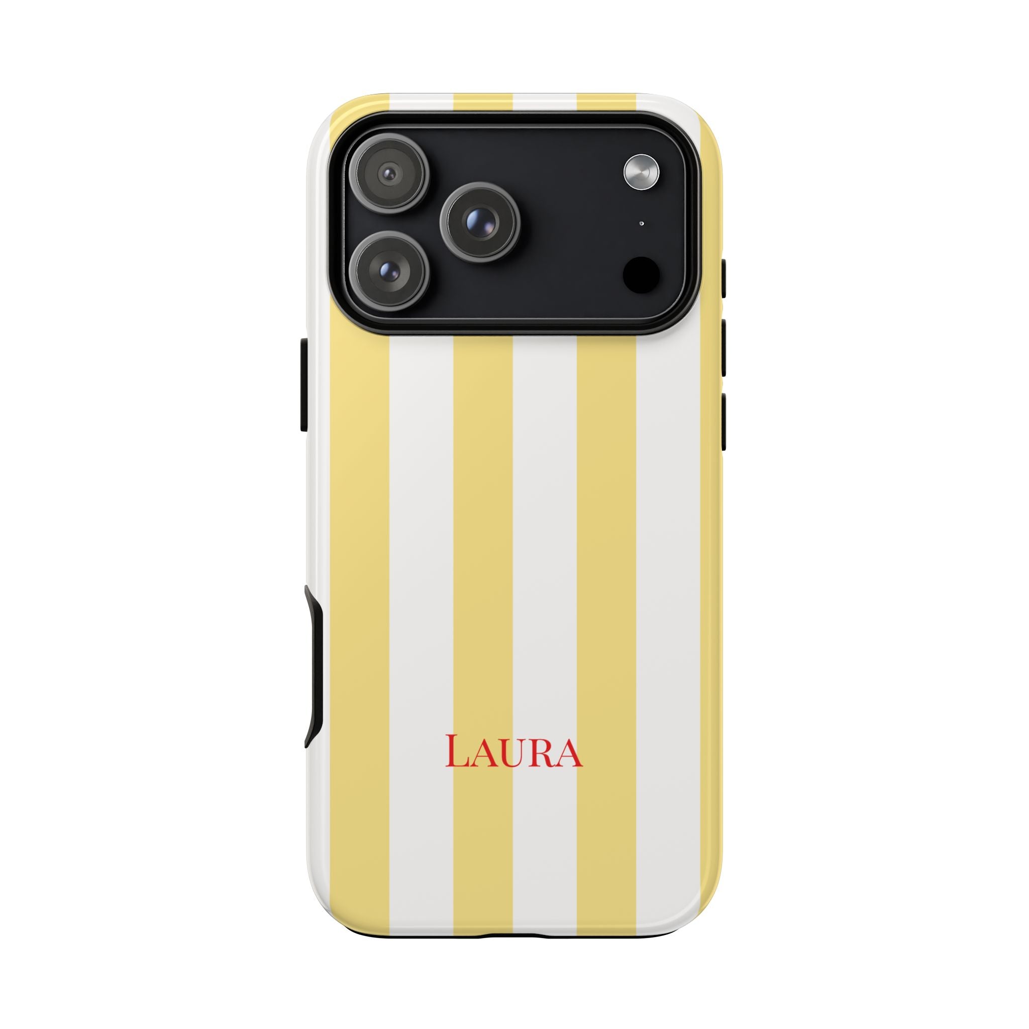 YELLOW STRIPES – Personalisierte Handyhülle mit Dual-Layer-Schutz