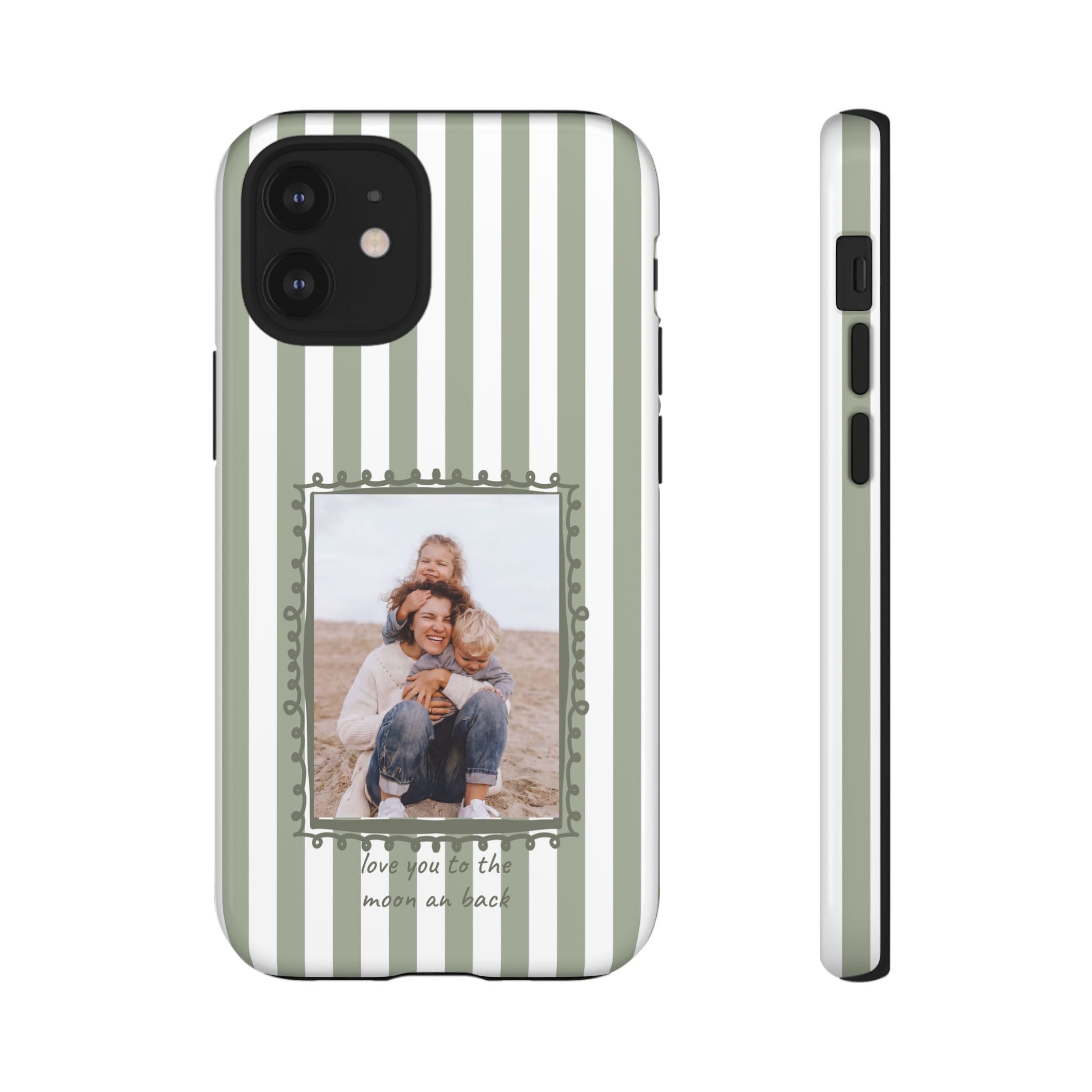 SALBEI STRIPES PHOTO FRAME – Personalisierte Foto Handyhülle mit Dual-Layer-Schutz