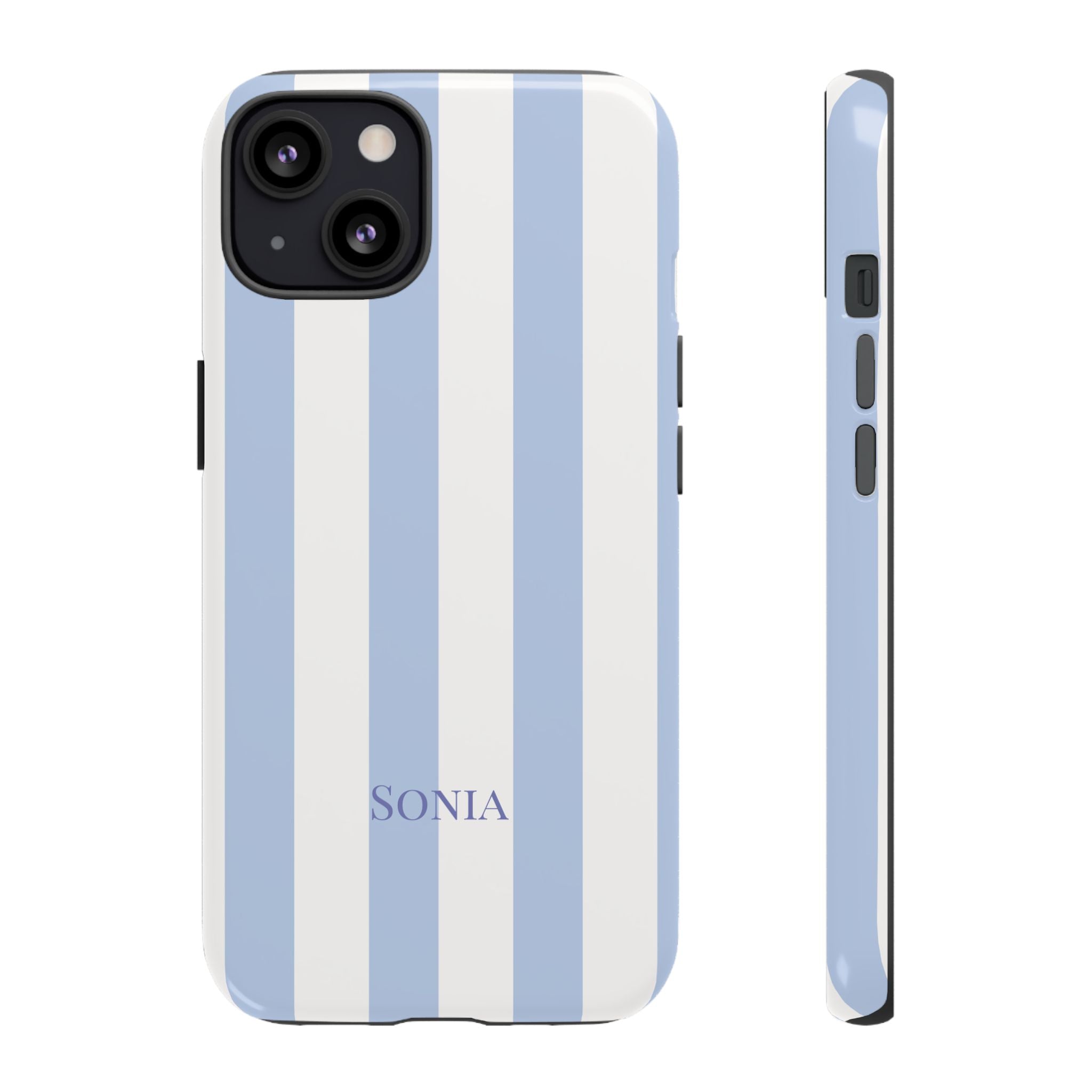 LIGHT BLUE STRIPES – Personalisierte Handyhülle mit Dual-Layer-Schutz