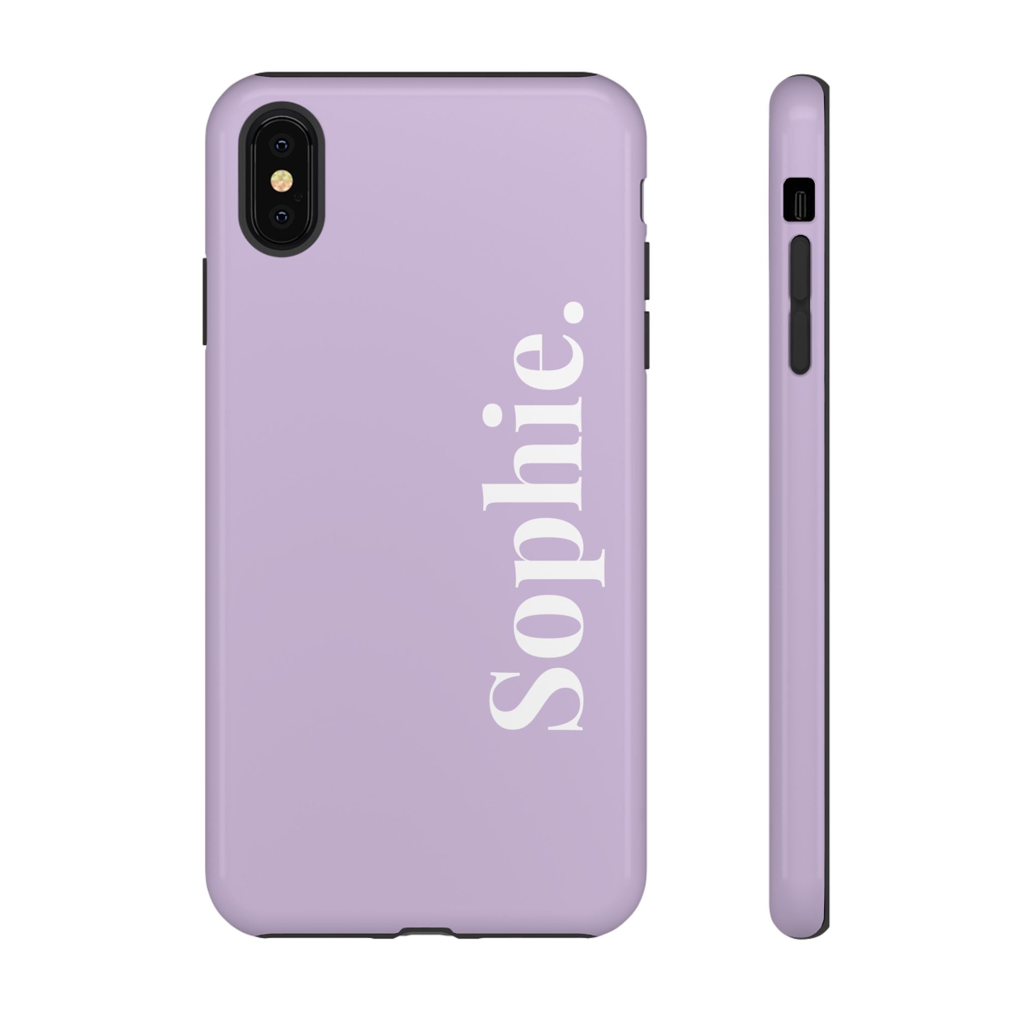 LAVENDEL BOLD NAME – Personalisierte Handyhülle mit Dual-Layer-Schutz